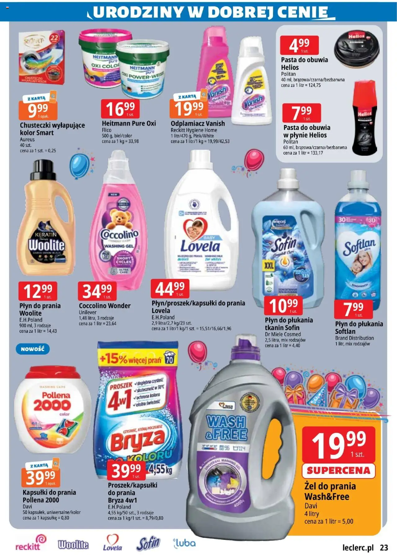 E.Leclerc Gazetka - Zielona Góra od 07.10.2025 | Strona: 23 | Produkty: Vanish, Kapsułki do prania, Lovela, Odplamiacz