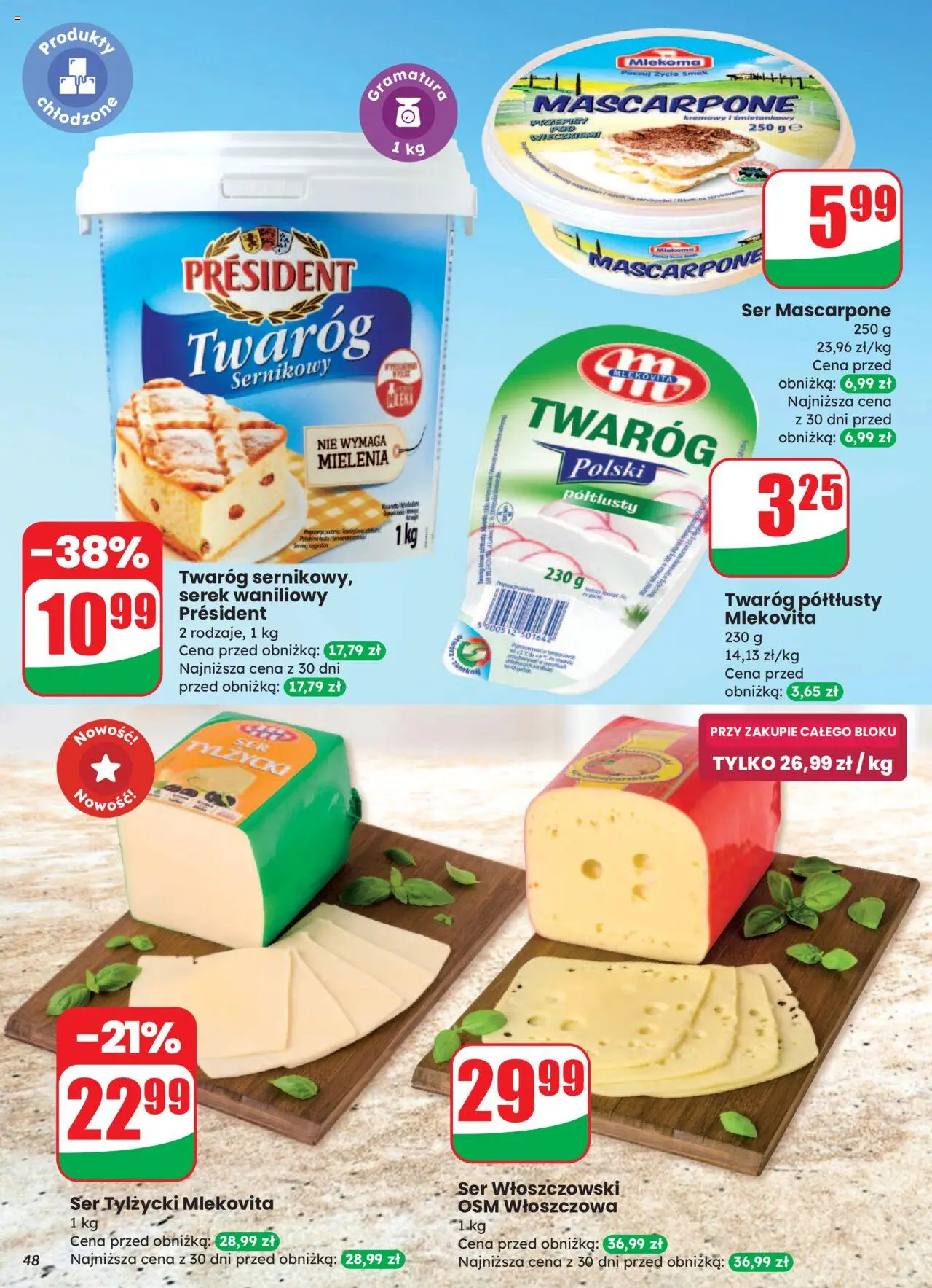 Dino Gazetka od 13.08.2025 | Strona: 48 | Produkty: Mascarpone, Ser, Ser mascarpone, Twaróg