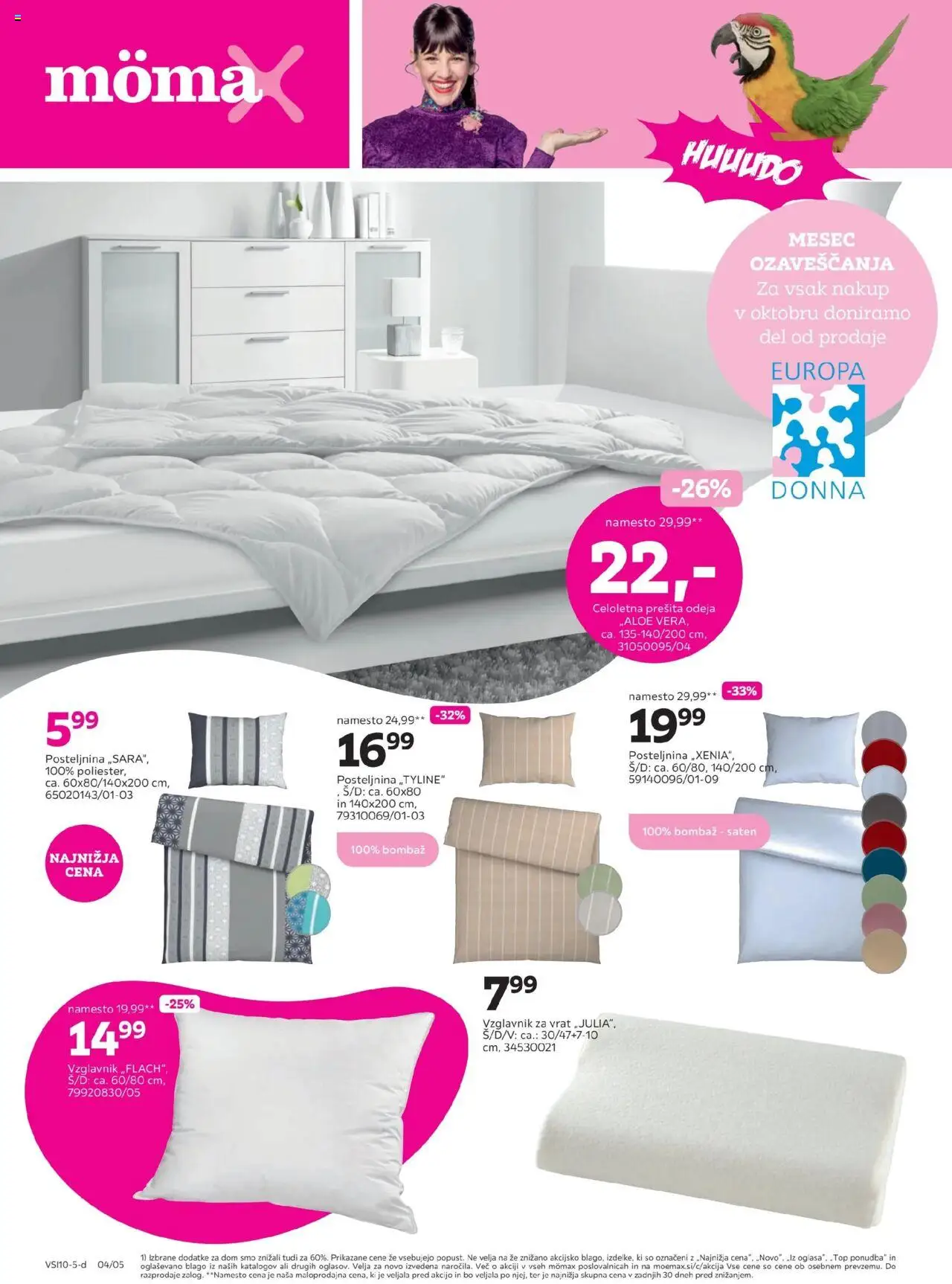 Novi Mömax katalog ponudbe – veljaven od 13.10.2025 | Stran: 4 | Izdelki: Prešita odeja, Vzglavnik, Odeja, Posteljnina