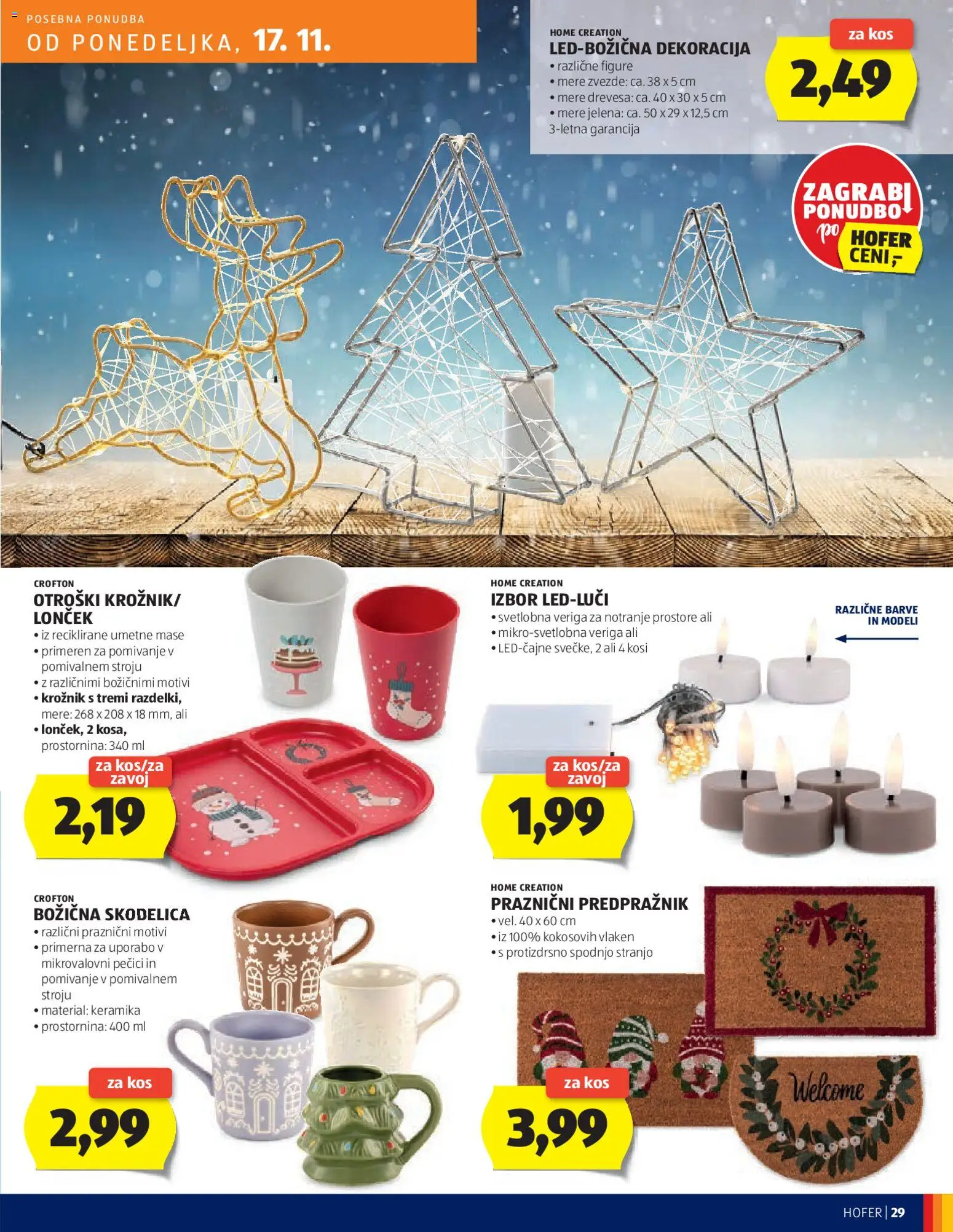 Novi Hofer katalog ponudbe – veljaven od 13.11.2025 | Stran: 29 | Izdelki: Skodelica, Kos, Predpraznik