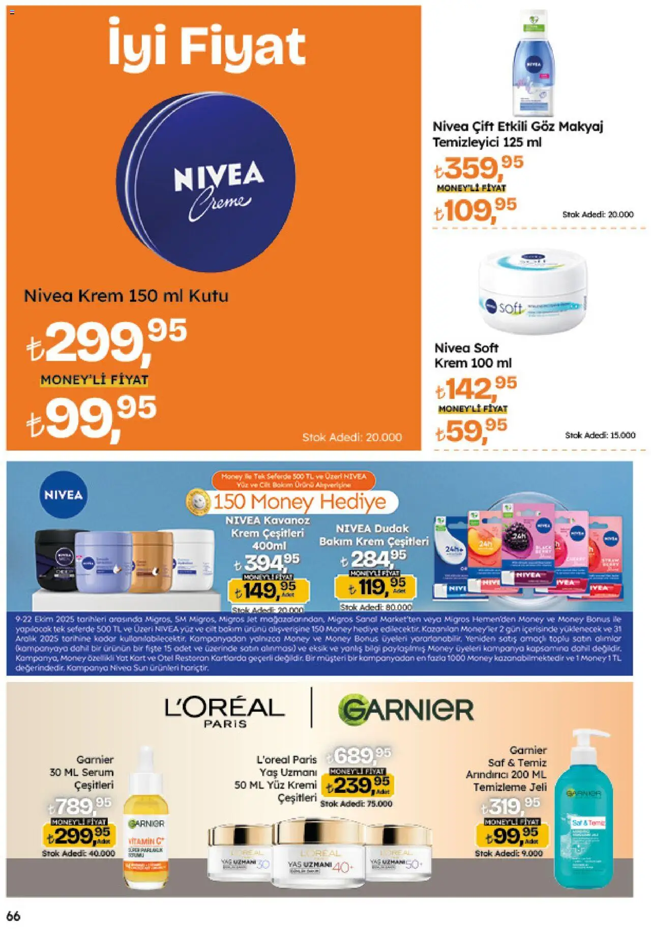 Migros Katalog - Migroskop - 09.10.2025 tarihinden itibaren geçerlidir | Sayfa: 66 | Ürünler: Kutu, Krem, Makyaj temizleyici, Makyaj