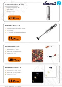 Pogląd oferty "Hipper Gazetka" - ważna od 05.02.2026 | Strona: 3 | Produkty: Blender ręczny, Waga, Waga łazienkowa, Blender