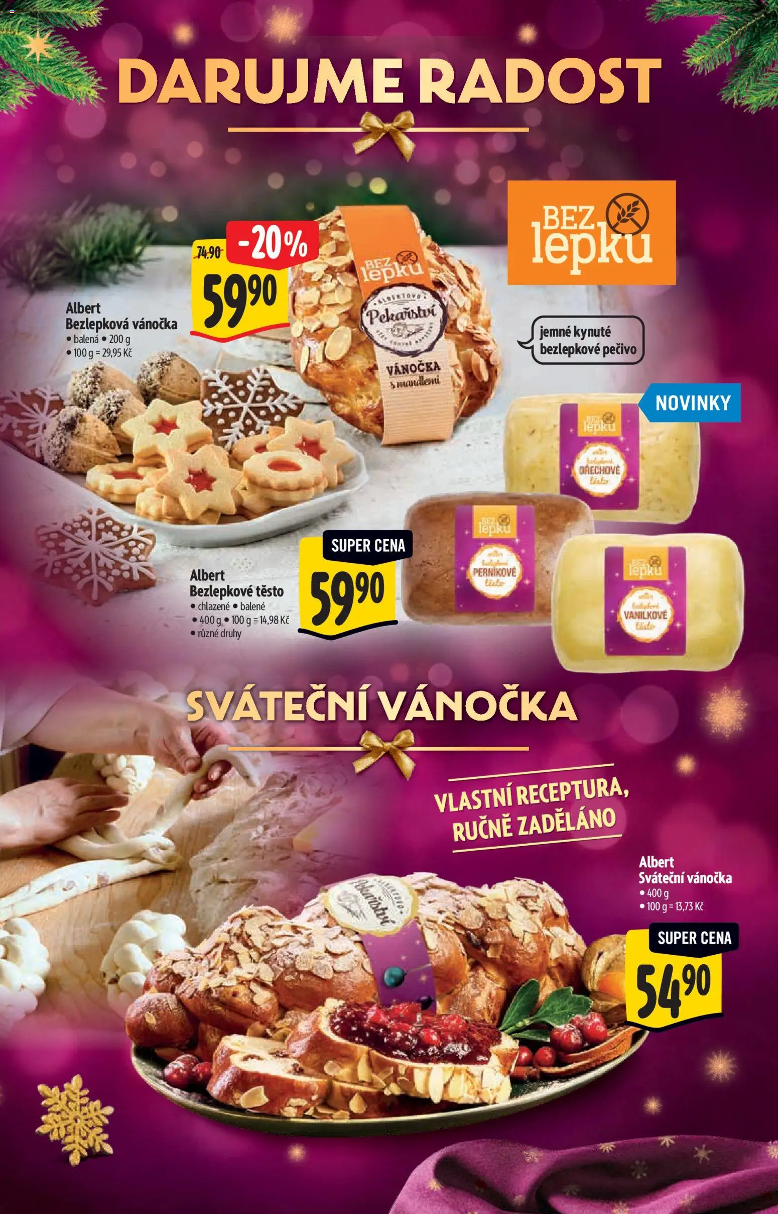 Albert katalog - Supermarket od 29.10.2025 | Strana: 37 | Produkty: Bezlepkové pečivo, Pečivo, Vánočka, Těsto