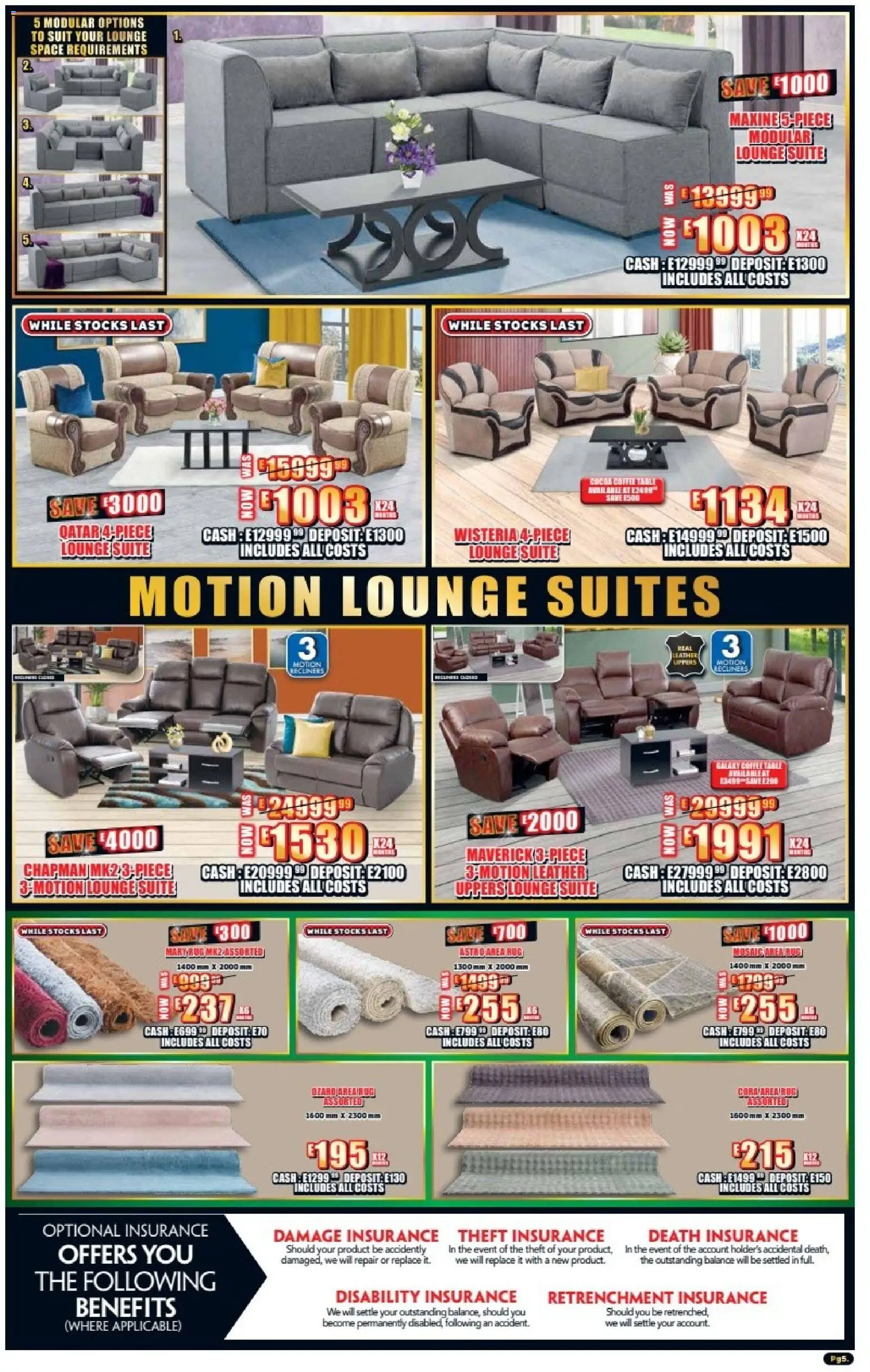 New Lewis Stores catalogue – valid from 23.02.2026 | Page: 5 | Products: Rug, Coffee table, Lounge suite, Coffee