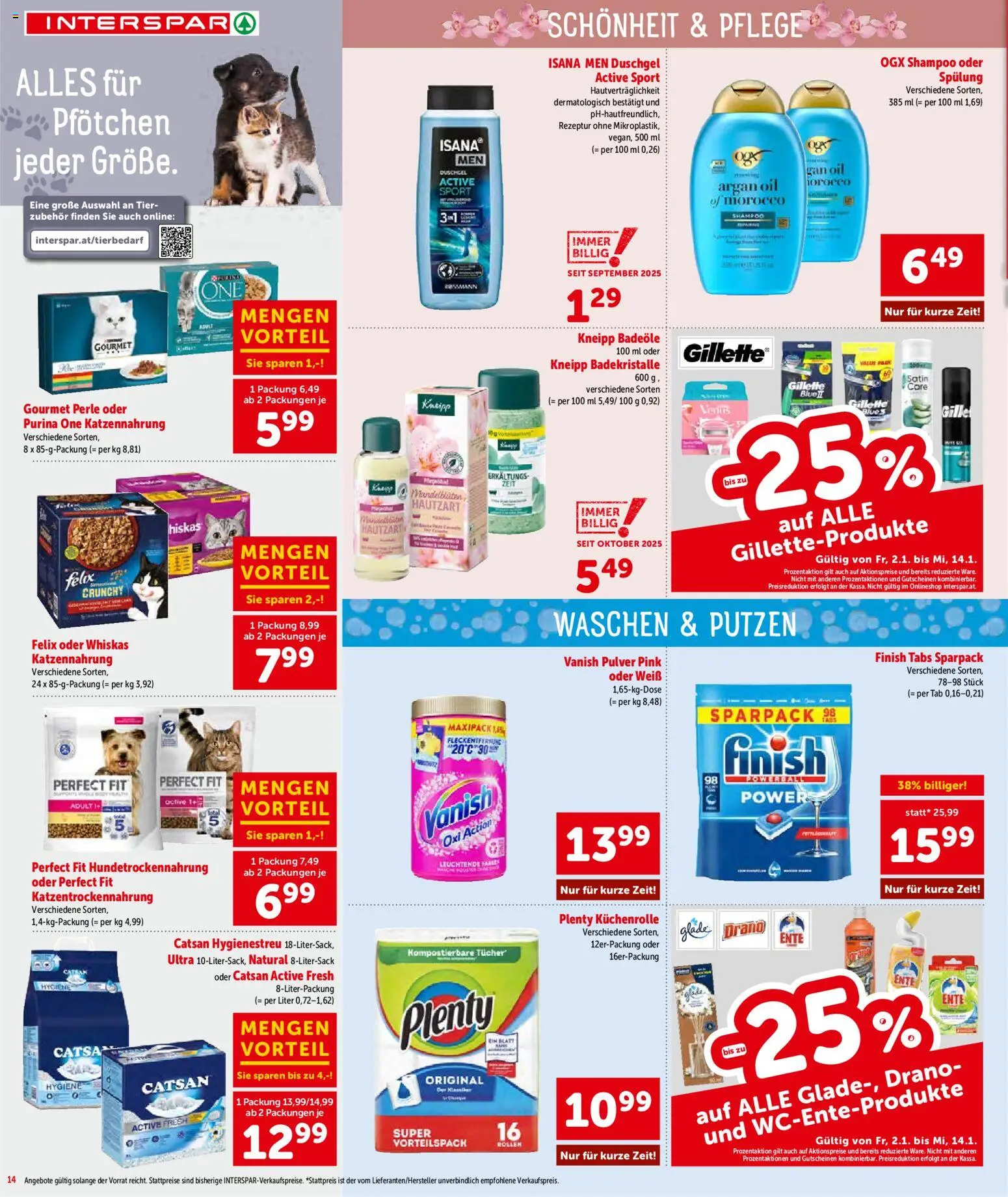 Interspar Flugblatt - Steiermark gültig ab 02.01.2026 | Seite: 14 | Produkte: Shampoo, Spülung, Duschgel