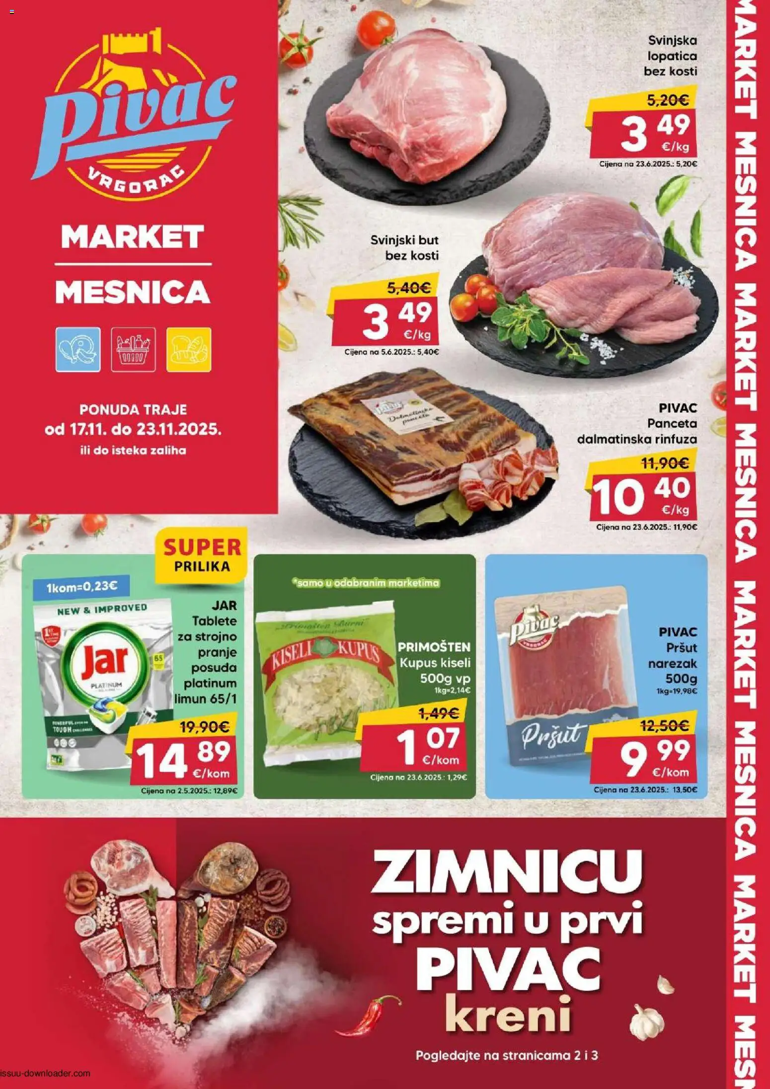 Pivac katalog | vrijedi od 17.11.2025 | Stranica: 1 | Proizvodi: Svinjski but, Pršut, Narezak, Panceta