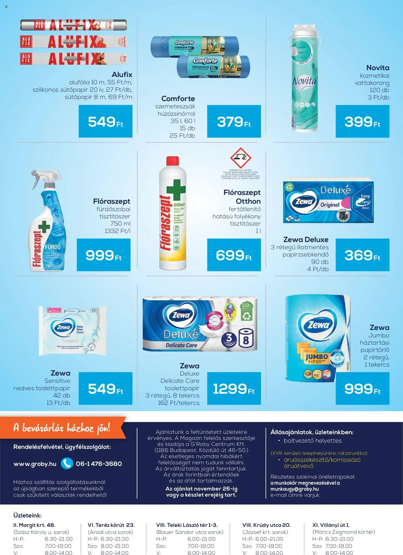 G'Roby akciós ujság - amely érvényes a következő dátumtól: 13.11.2025 | Oldal: 4 | Termékek: Papírtörlő, Szemeteszsák, Papírzsebkendő, Vattakorong