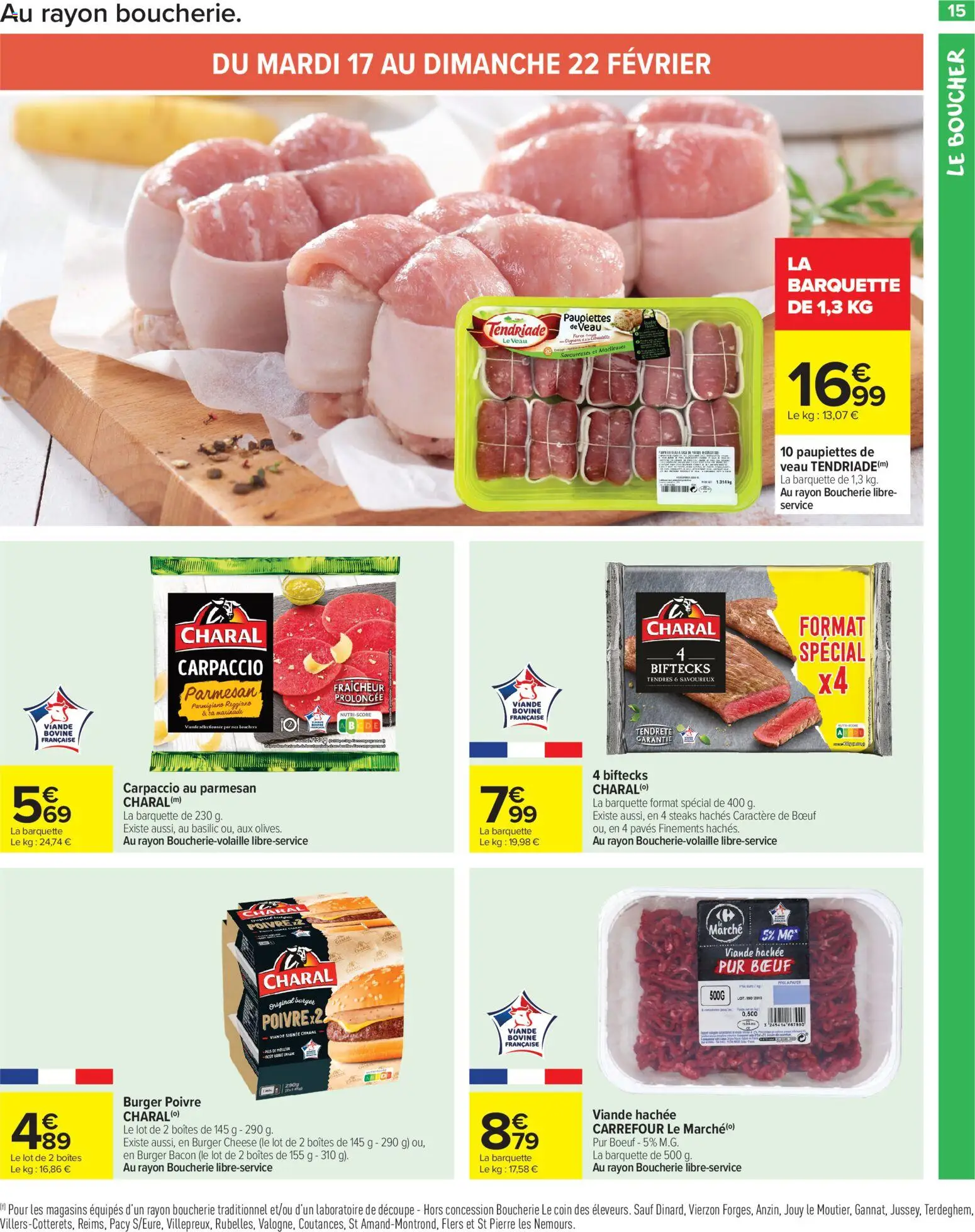 {H1} | Page: 17 | Produits: Parmesan, Viande hachée, Paupiettes de veau, Viande