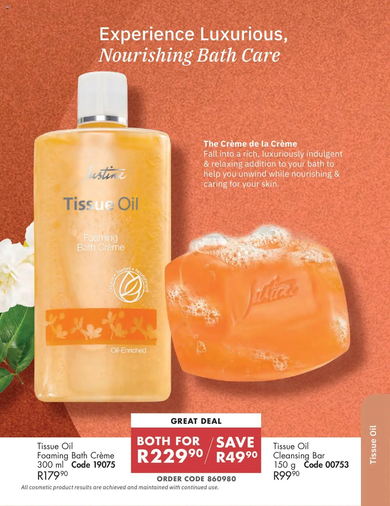 New Justine catalogue – valid from 01.10.2025 | Page: 98 | Products: Tissue oil, Bath, Oil