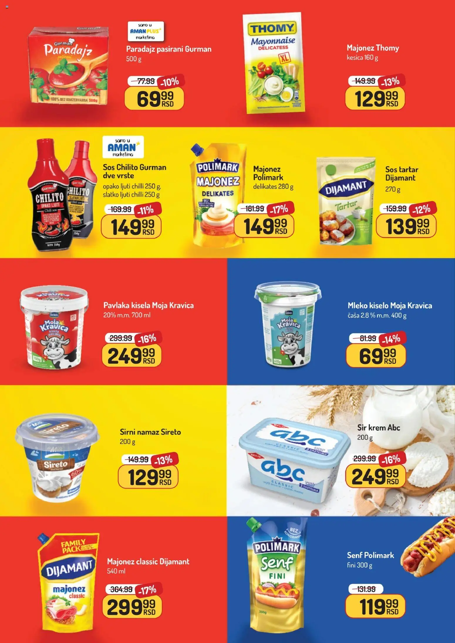 Aman katalog - važi od 05.01.2026 | Strana: 14 | Proizvode: Majonez, Senf, Moja kravica, Sir