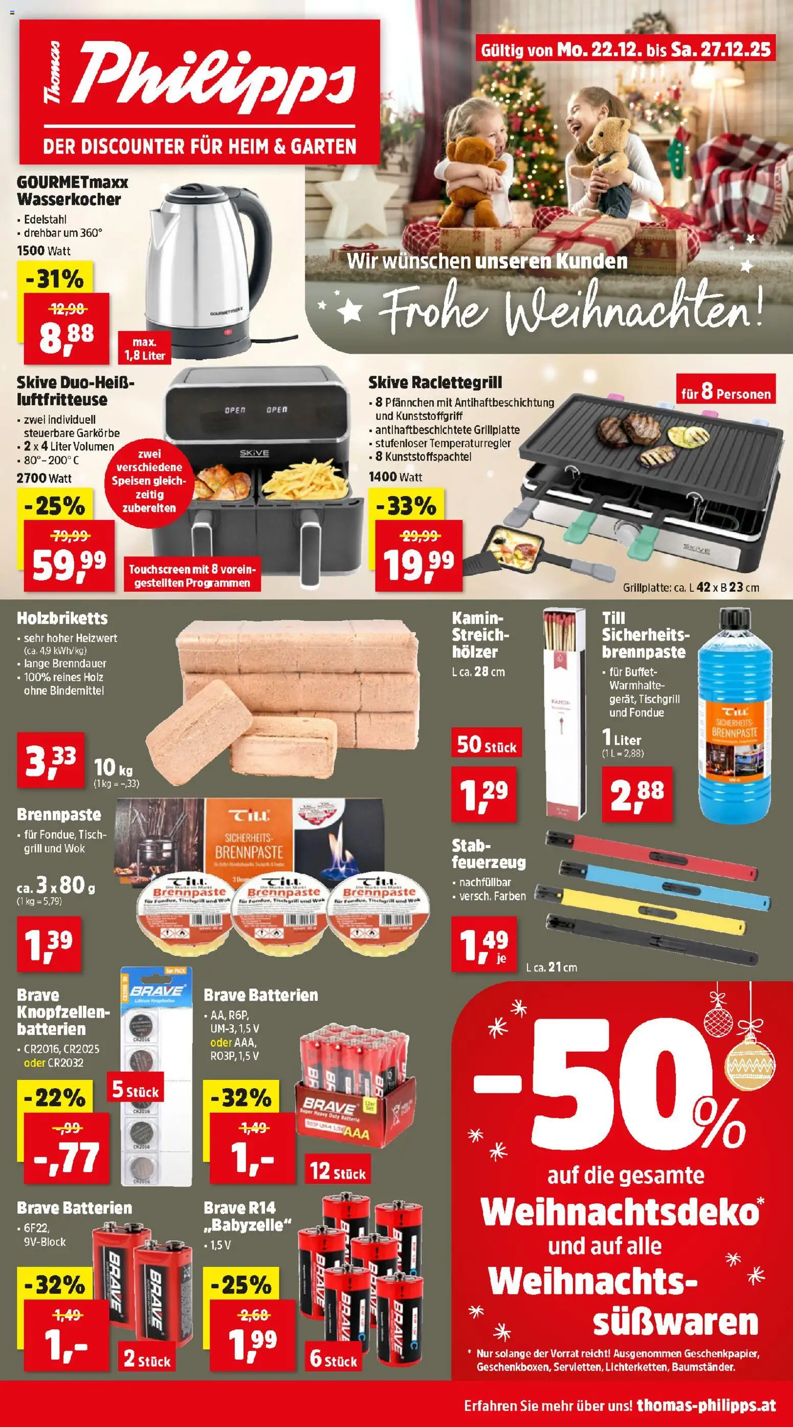 Thomas Philipps Flugblatt gültig ab 22.12.2025 | Seite: 1 | Produkte: Grill, Wasserkocher, Tisch