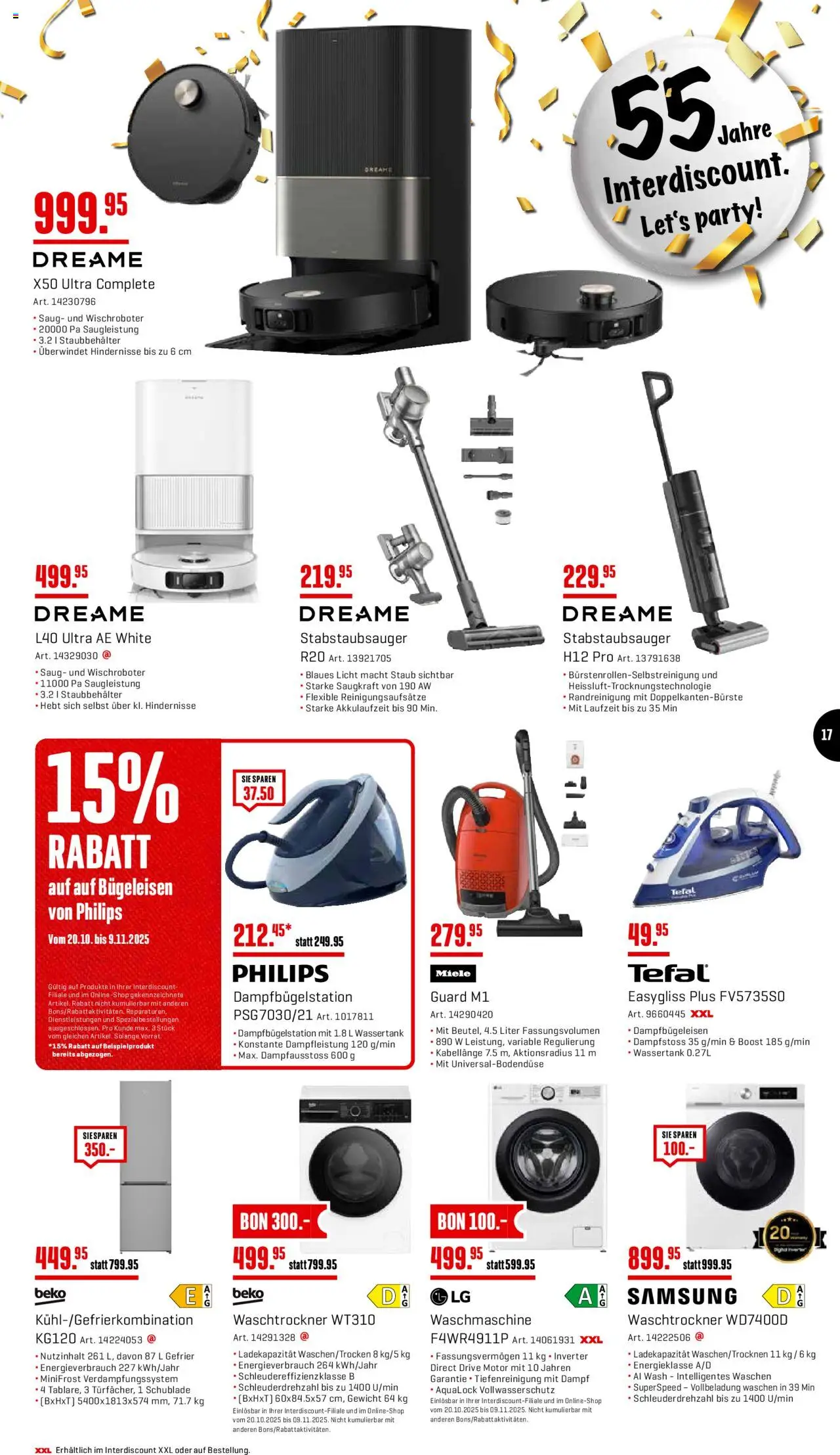 Interdiscount Aktionen – gültig ab 20.10.2025 | Seite: 17 | Produkte: Waschtrockner, Waschmaschine, Gewicht, Miele