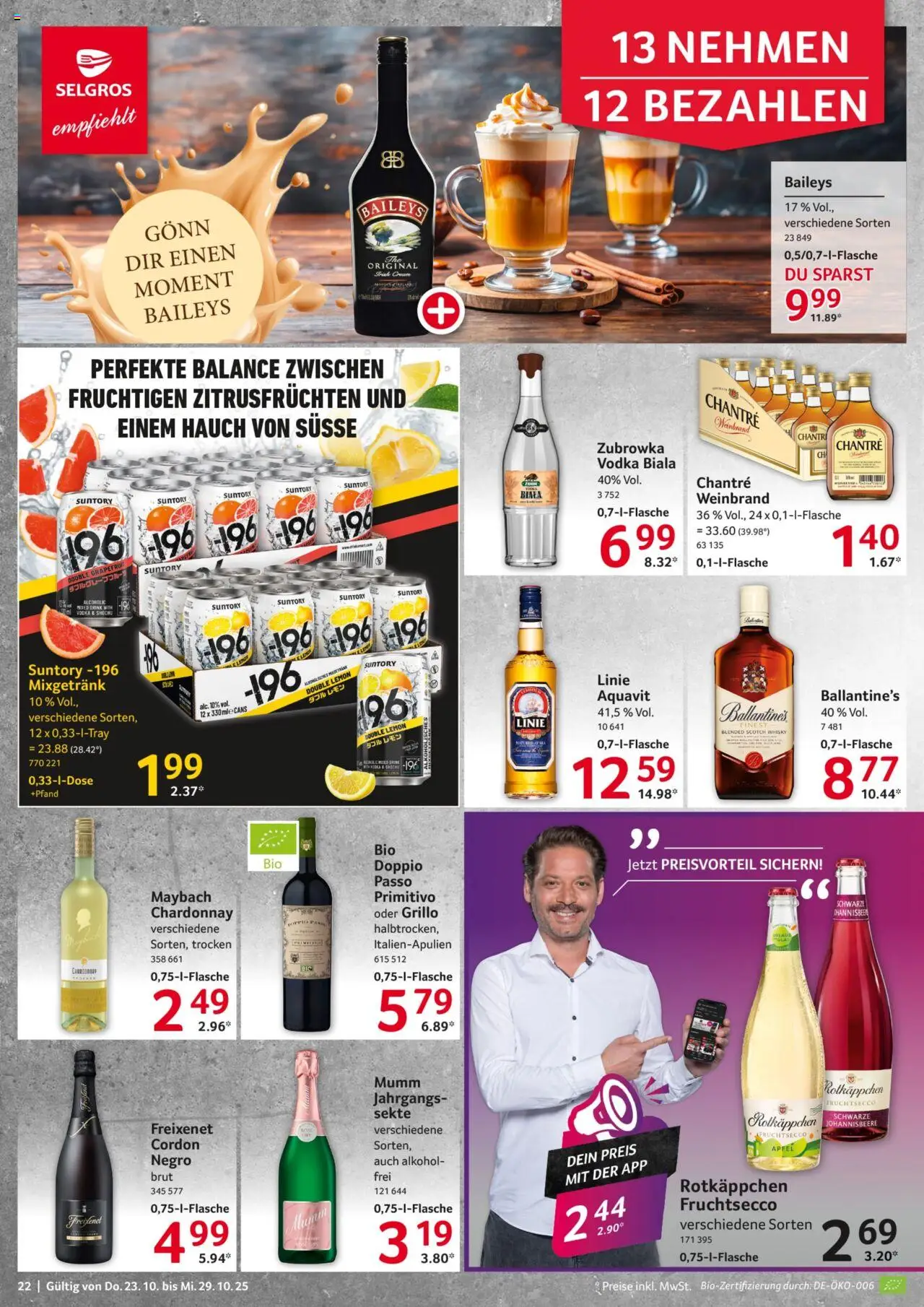 Selgros Prospekt 	 – gültig ab 23.10.2025 | Seite: 22 | Produkte: Äpfel, Grapefruit, Chantré, Baileys