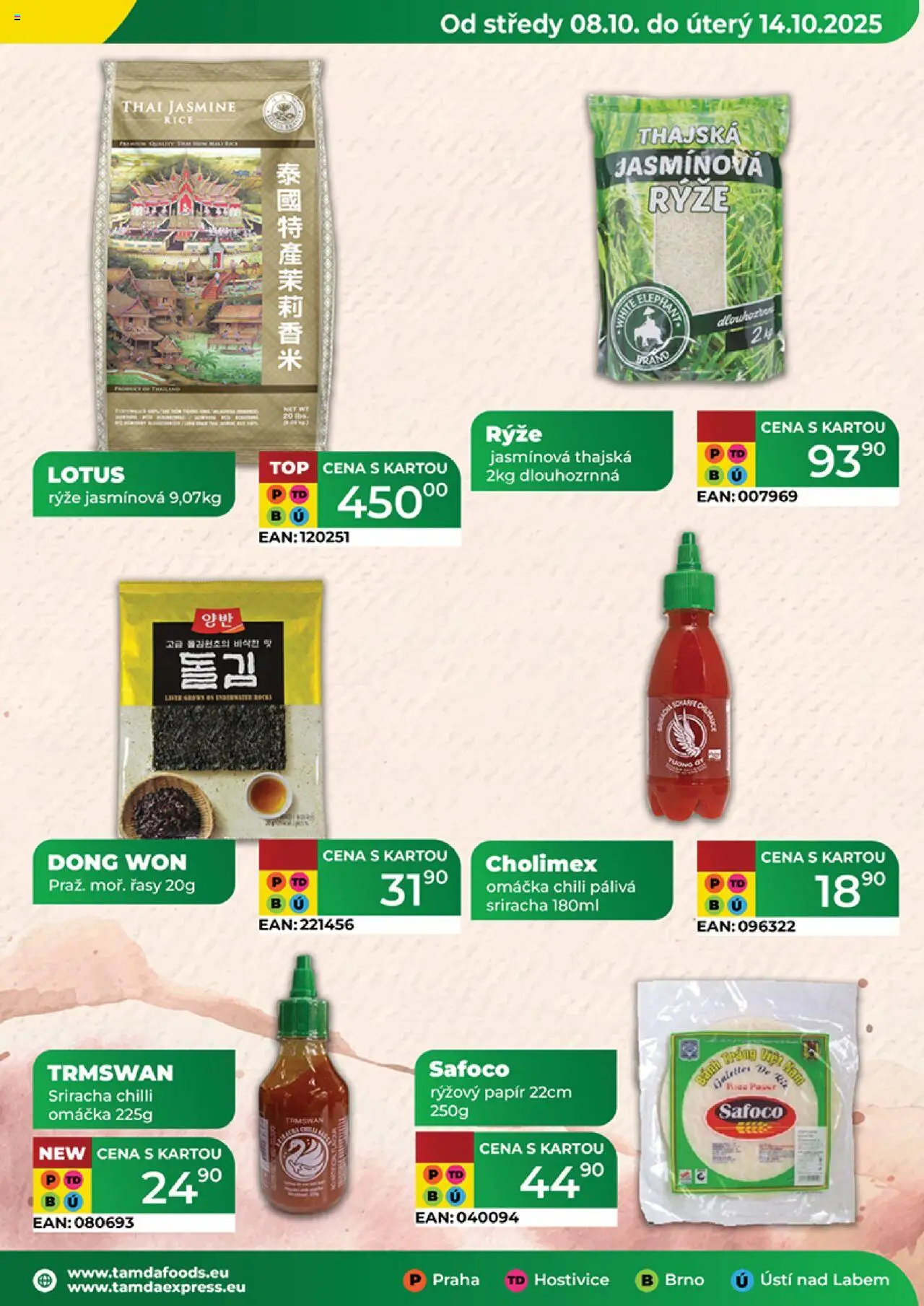 Tamda Foods leták od 08.10.2025 | Strana: 29 | Produkty: Rýžový papír, Rýže, Jasmínová rýže, Lotus