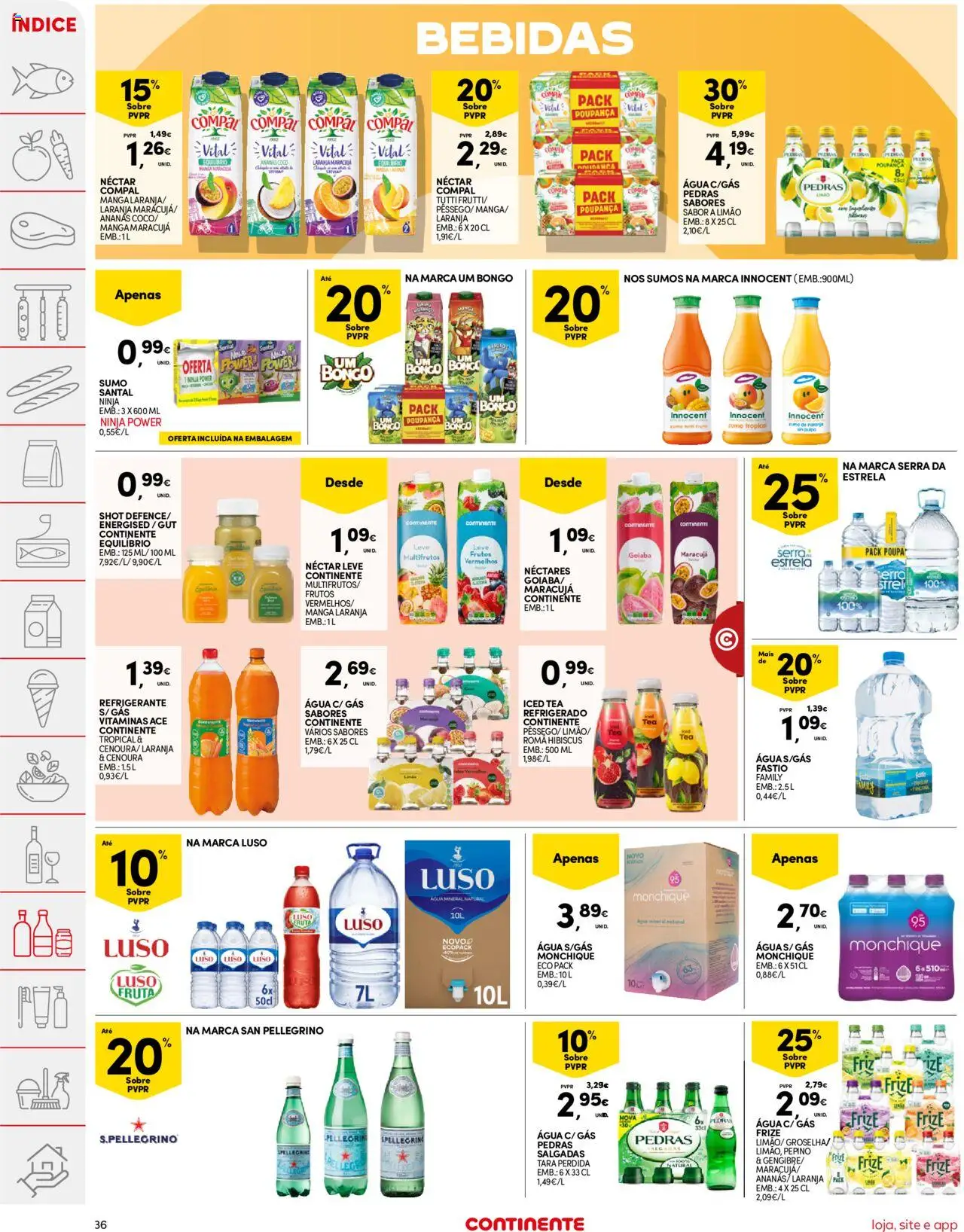 Continente folheto │ válido de 07.10.2025 | Página: 36 | Produtos: Agua, Refrigerante, Sumo, Cenoura