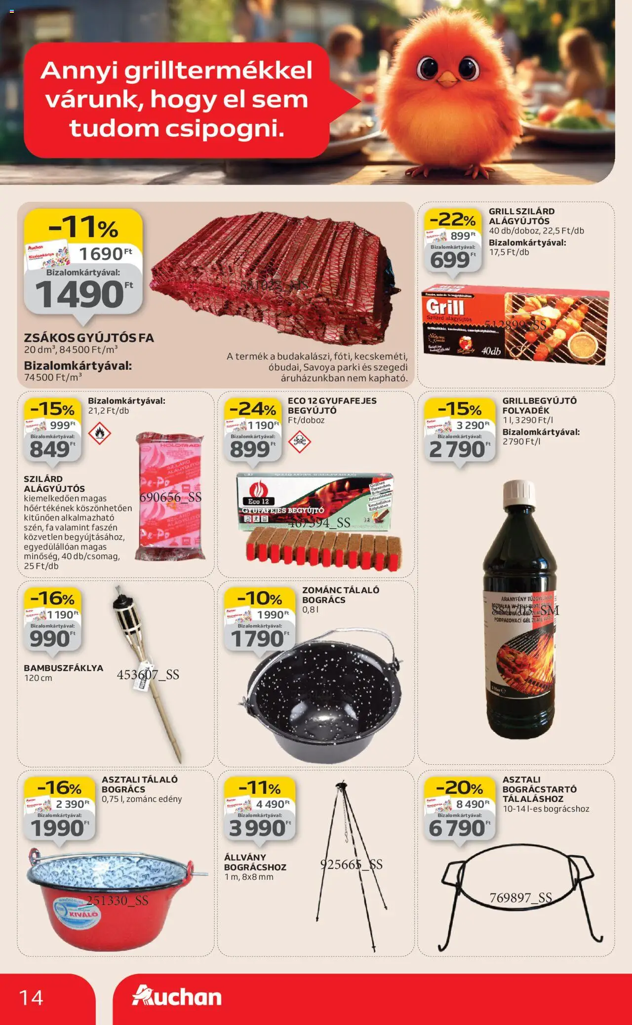 Auchan akciós ujság - amely érvényes a következő dátumtól: 07.08.2025 | Oldal: 14 | Termékek: Grill, Edény, Bogrács