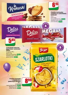 Pogląd oferty "Czekolada mleczna jogurtowo-owocowa Deliss, Czekolada mleczna jogurtowo-owocowa Deliss, 3 rodzaje, 235 g" - ważna od 31.12.2025 | Strona: 7 | Produkty: Czekolada mleczna, Herbatniki, Czekolada, Ciastka