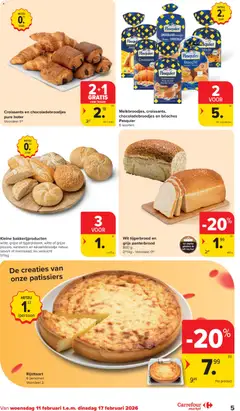 Carrefour market folder semaine 7 - Voorbeeld van een folder van Carrefour market, geldig van 11.02.2026 | Pagina: 5 | Producten: Sandwich, Broodjes, Boter, Chocolade
