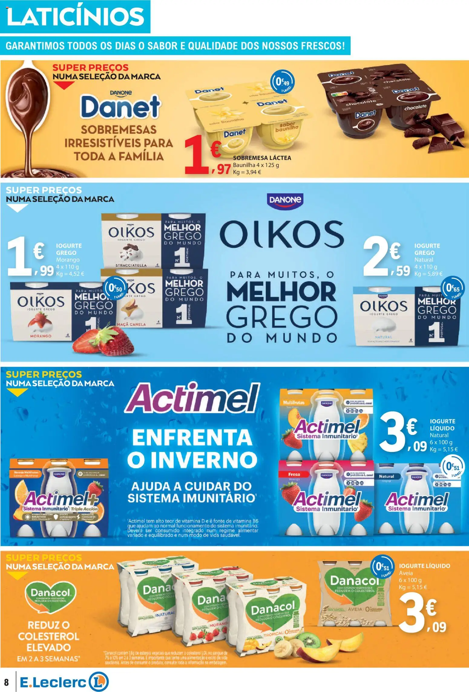 E.Leclerc folheto │ válido de 22.01.2026 | Página: 8 | Produtos: Iogurte, Maça, Chocolate, Vitamina d