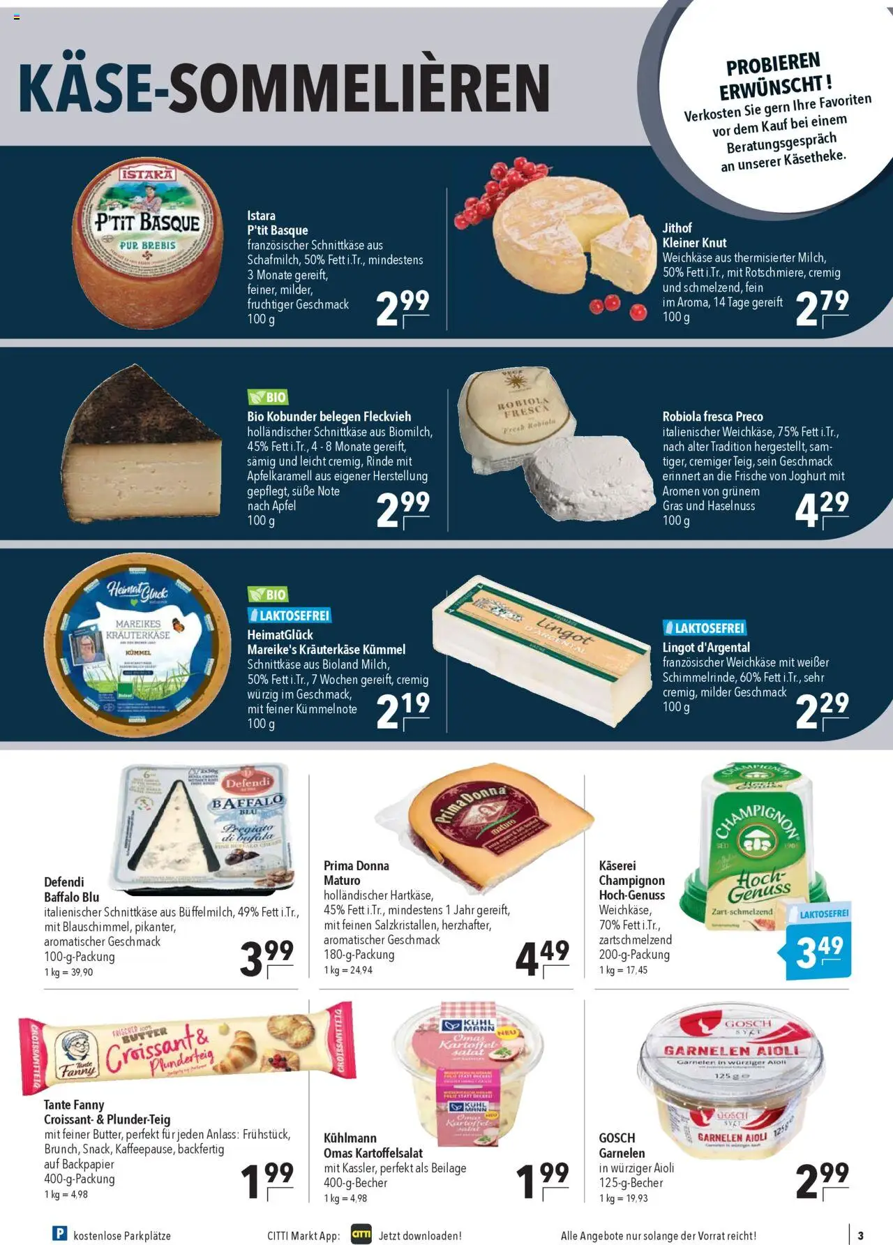 CITTI Markt Prospekt 	 – gültig ab 15.10.2025 | Seite: 3 | Produkte: Butter, Äpfel, Croissant, Salat