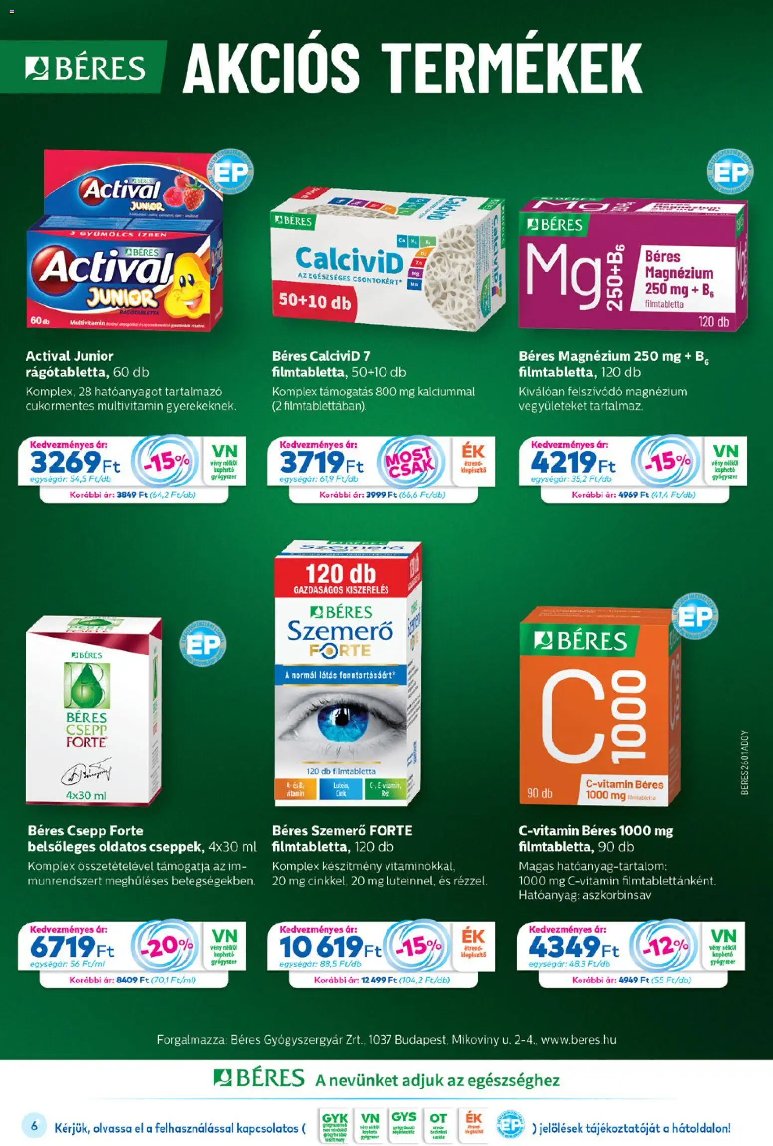 Gyöngy Patikák akciós ujság - amely érvényes a következő dátumtól: 01.01.2026 | Oldal: 6 | Termékek: Gyümölcs, Béres csepp, Multivitamin