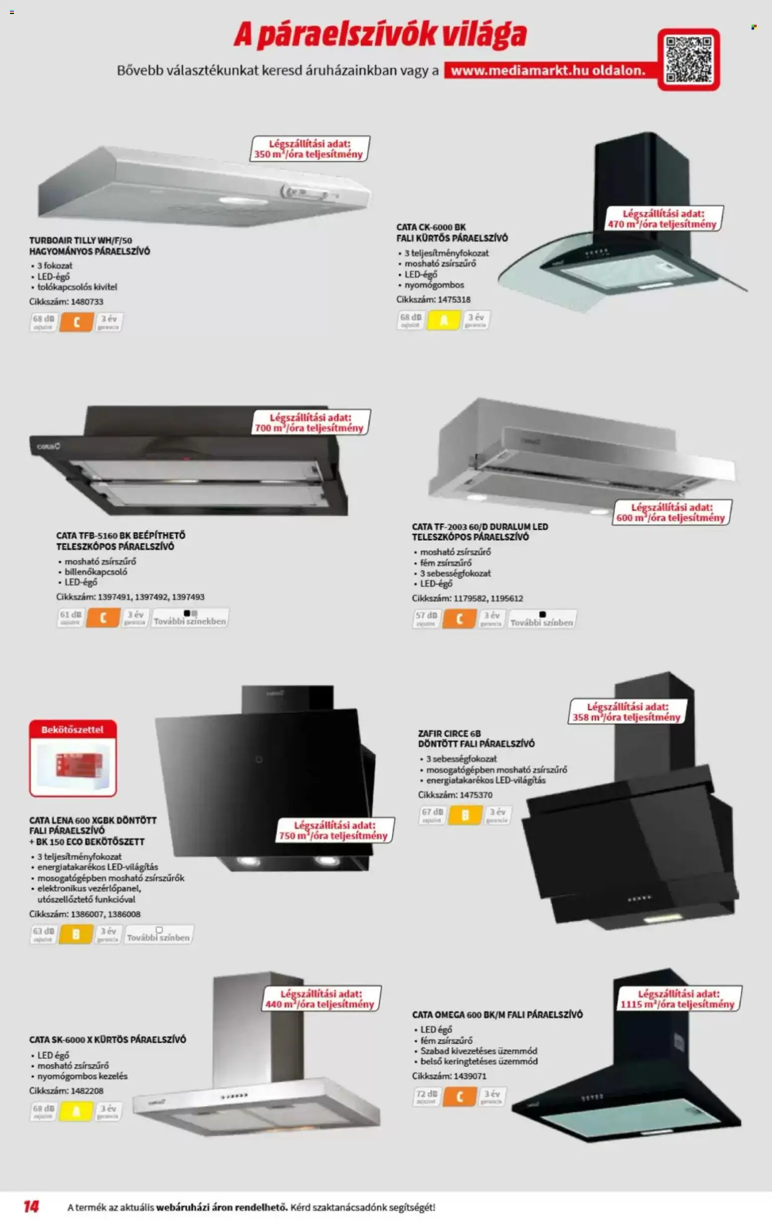 Media Markt akciós ujság - amely érvényes a következő dátumtól: 08.04.2026 | Oldal: 14 | Termékek: Páraelszívó