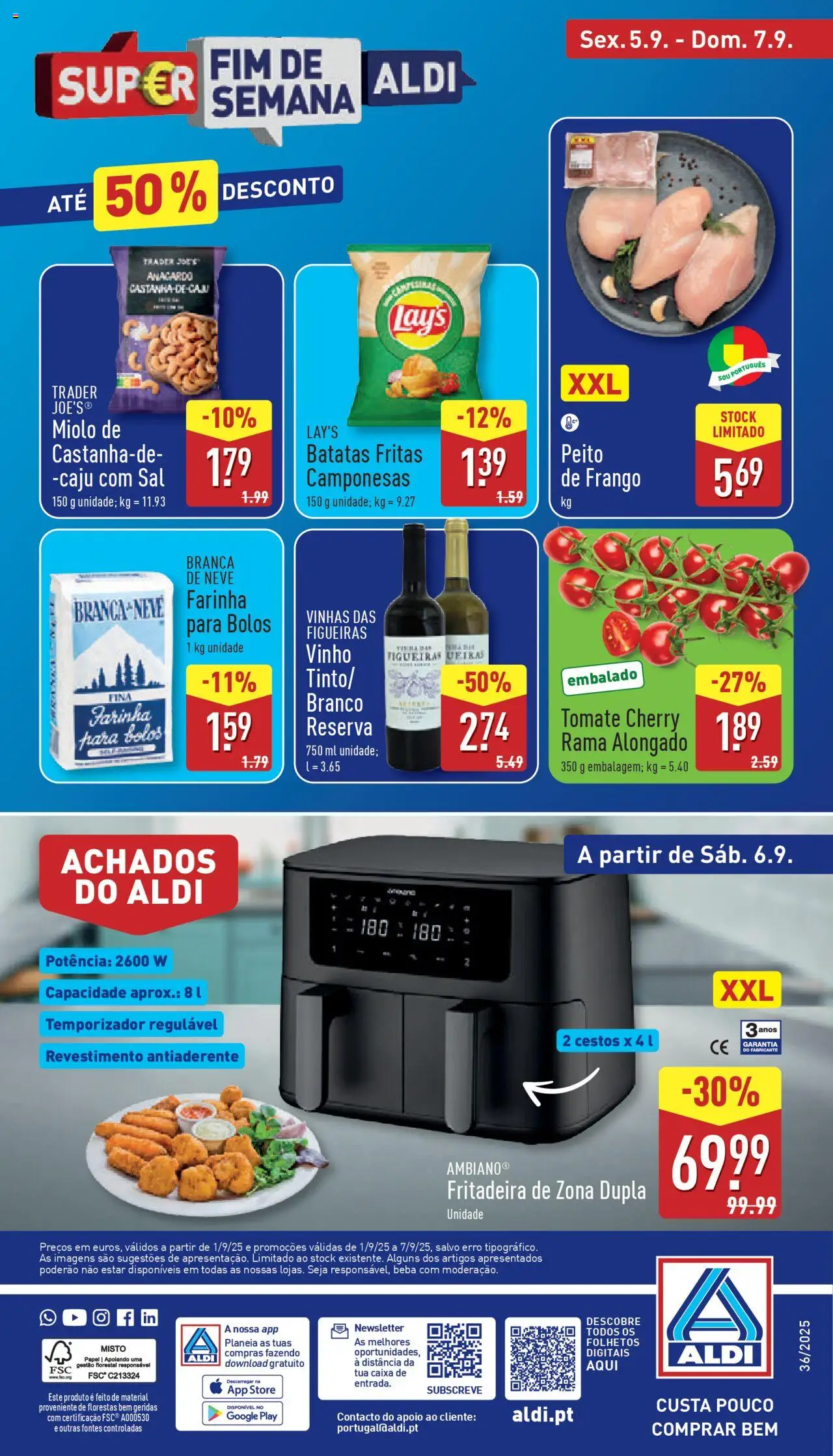 Aldi folheto │ válido de 01.09.2025 | Página: 36 | Produtos: Frango, Caixa, Tomate, Batatas fritas