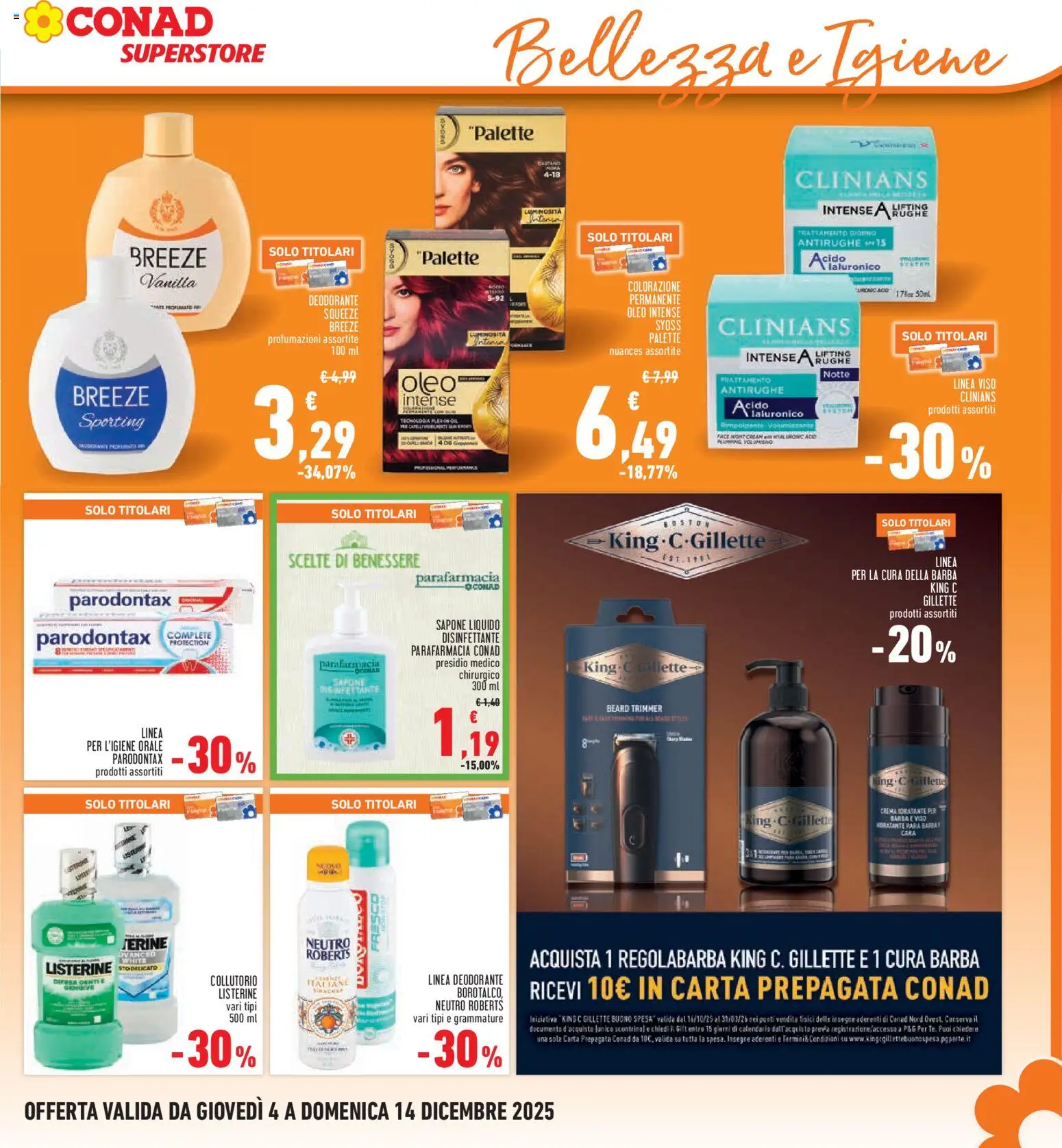 Volantino Conad del 04.12.2025 | Pagina: 25 | Prodotti: Crema, Sapone, Deodorante, Collutorio