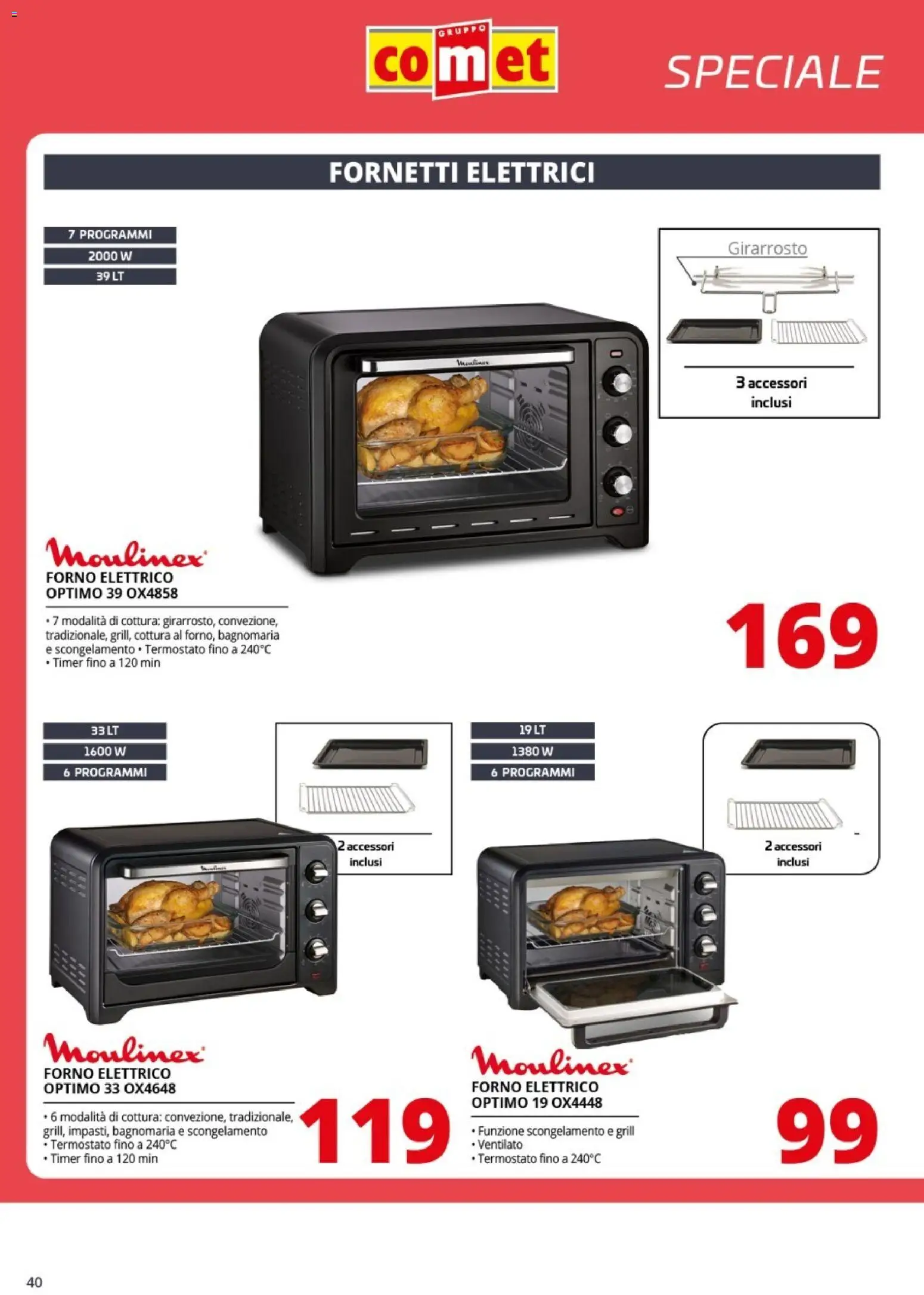 Volantino Comet del 09.01.2026 | Pagina: 40 | Prodotti: Forno, Forno elettrico