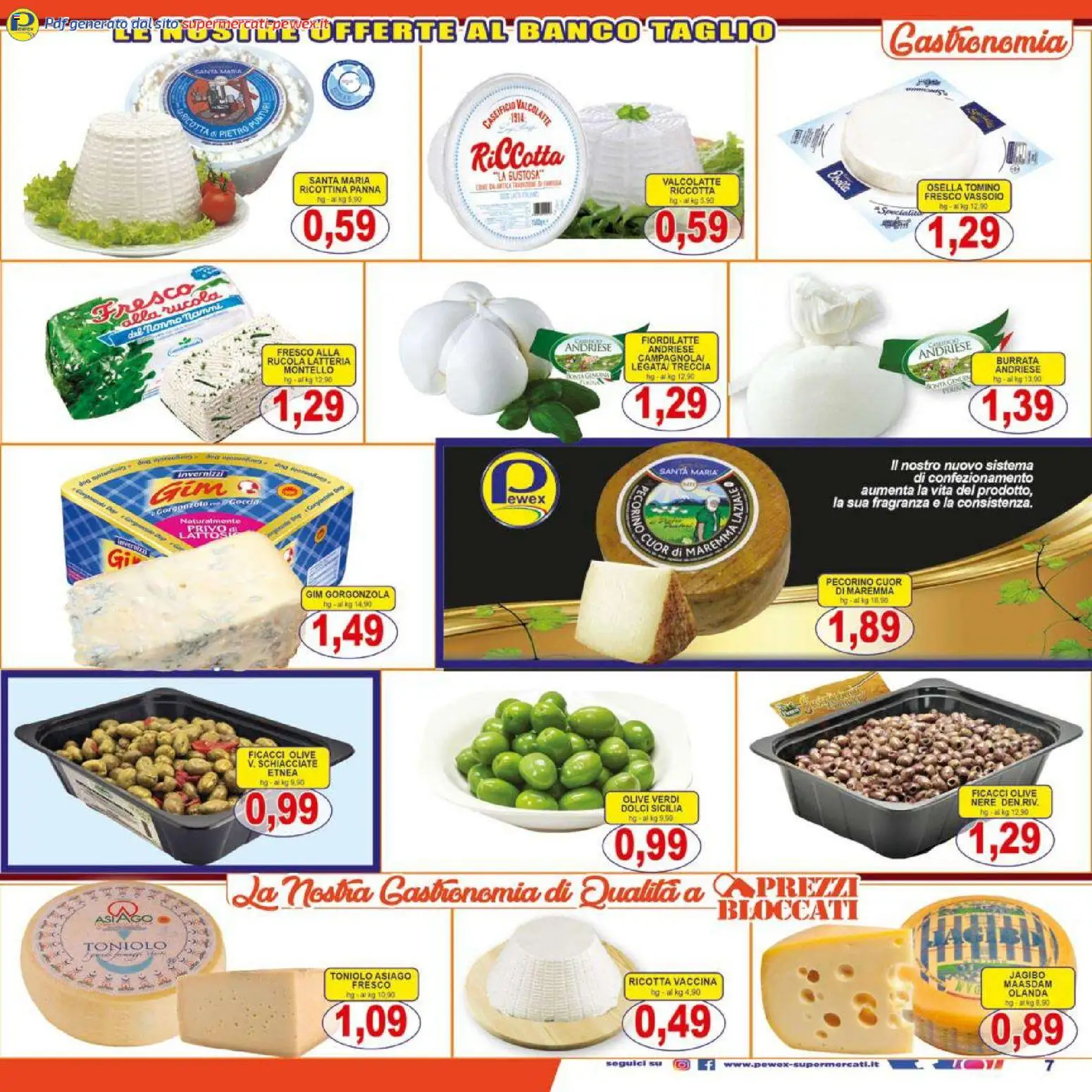 Volantino Pewex del 07.01.2026 | Pagina: 7 | Prodotti: Rucola, Ricotta, Pecorino, Fragranza