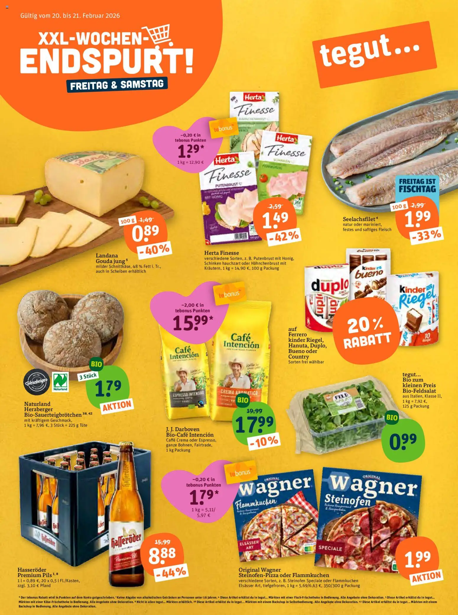 Tegut Prospekt 	 – gültig ab 23.02.2026 | Seite: 1 | Produkte: Gouda, Schinken, Fleisch, Herta finesse