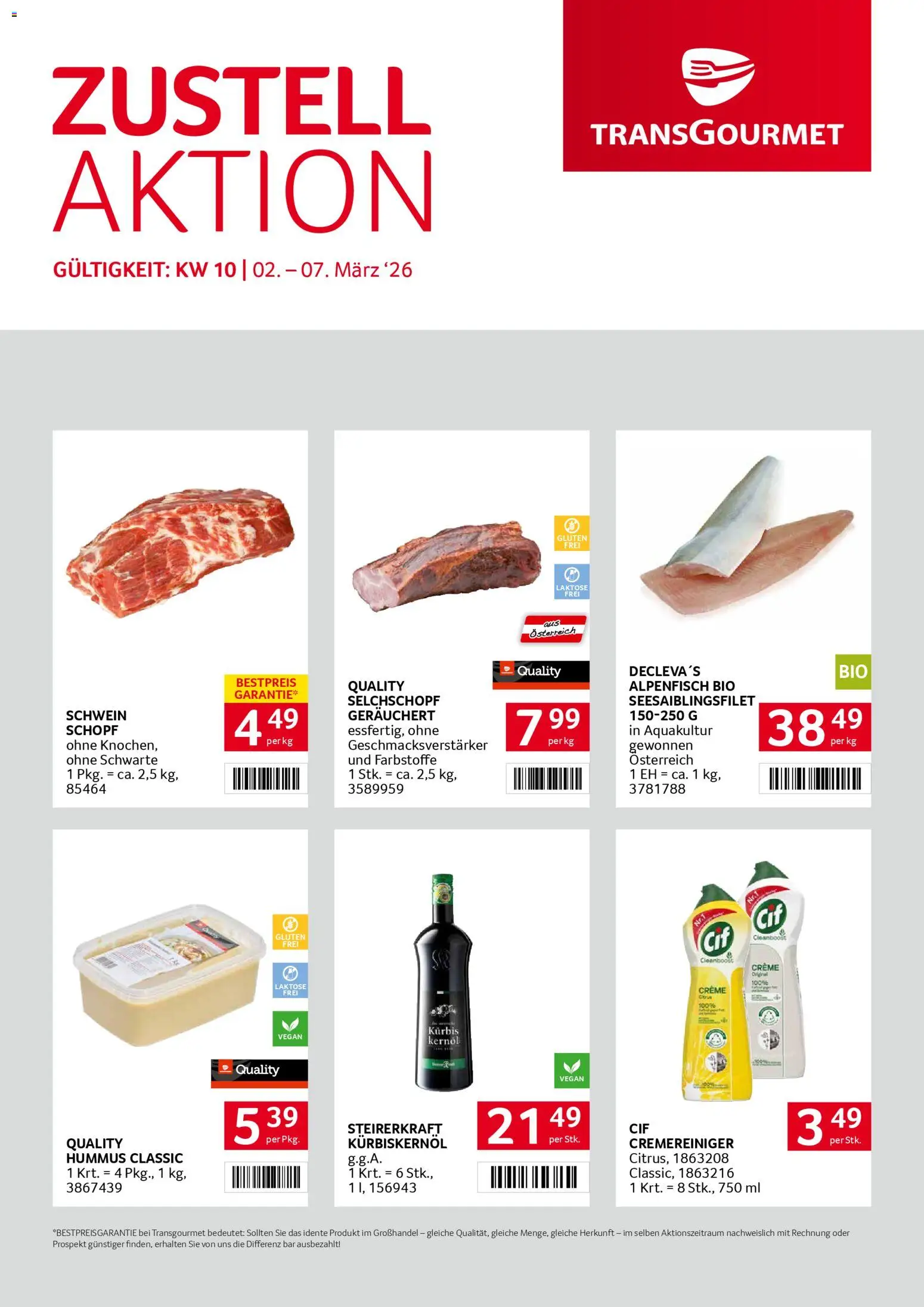 Transgourmet Zustellaktion gültig ab 02.03.2026 | Seite: 1 | Produkte: Kürbis, Creme