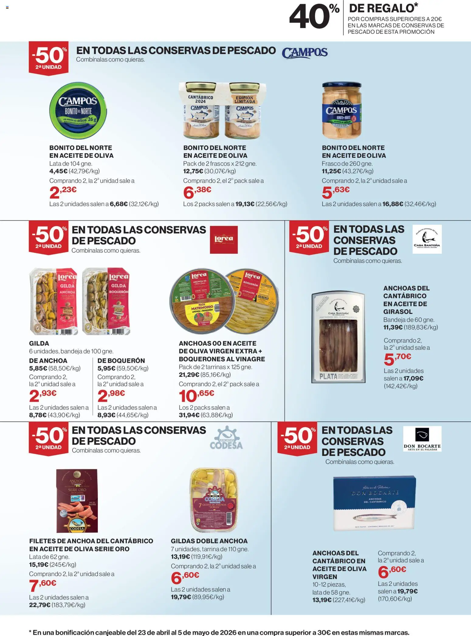 Supercor Canarias │ válido desde el 09.04.2026 | Página: 7 | Productos: Pescado, Anchoa, Bandeja, Δεξαμενή