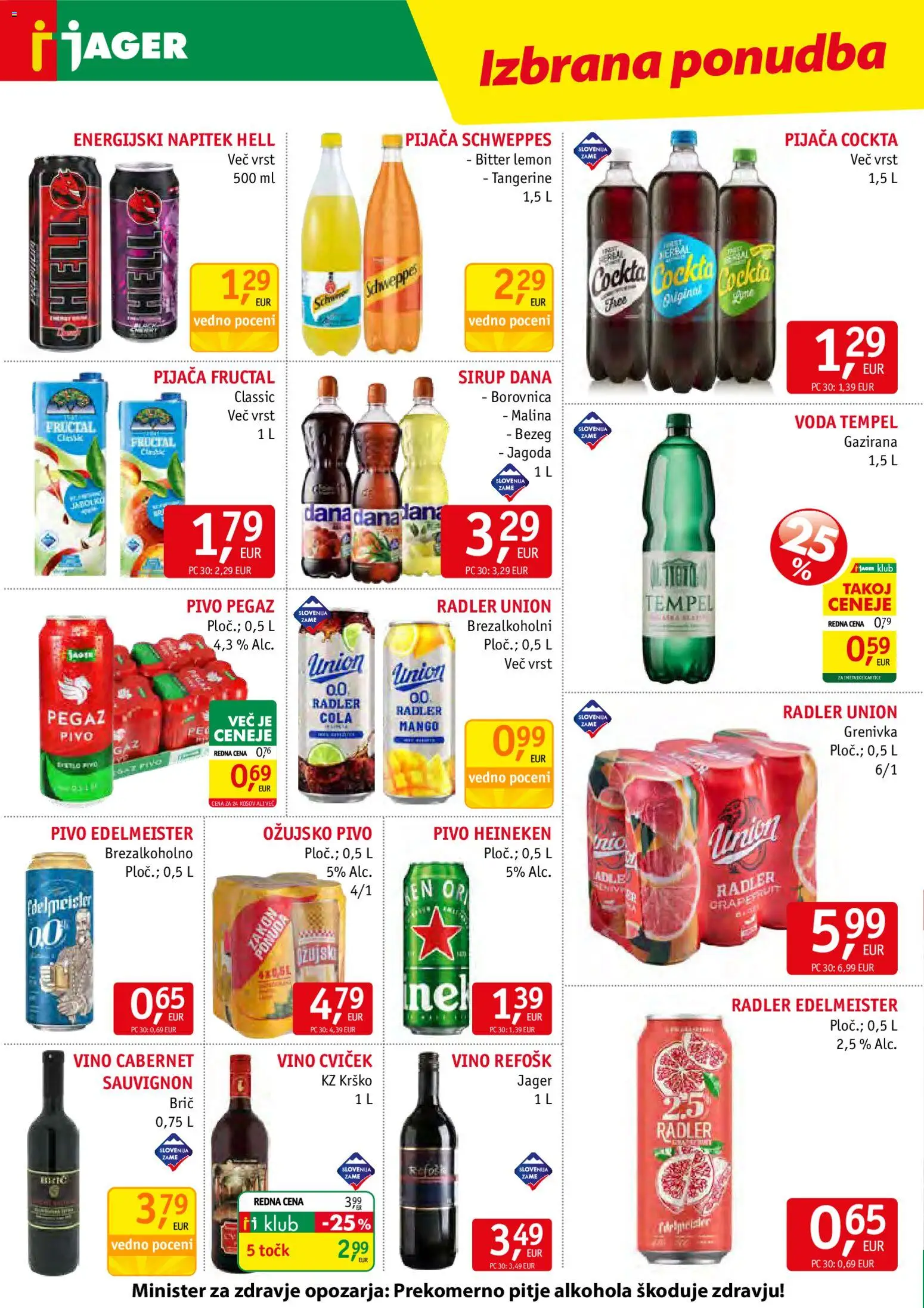 Novi Jager katalog ponudbe – veljaven od 15.04.2026 | Stran: 12 | Izdelki: Falafel, Radler, Energijski napitek, Grenivka