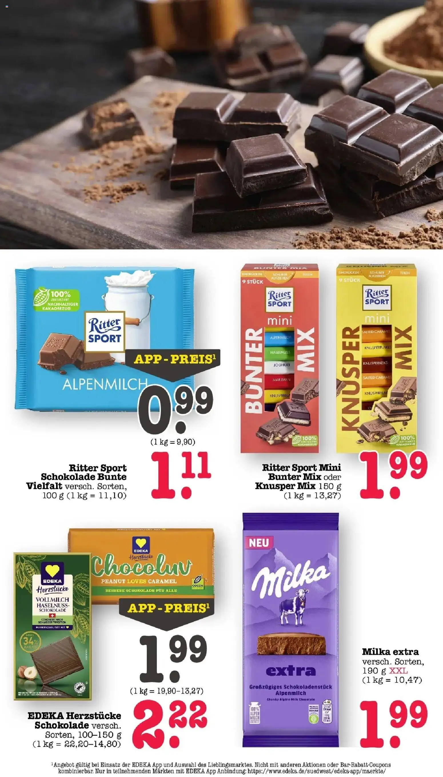 E center Prospekt Kuppenheim-Oberndorf	 – gültig ab 23.03.2026 | Seite: 36 | Produkte: Milch, Schokolade, Ritter sport, Milka