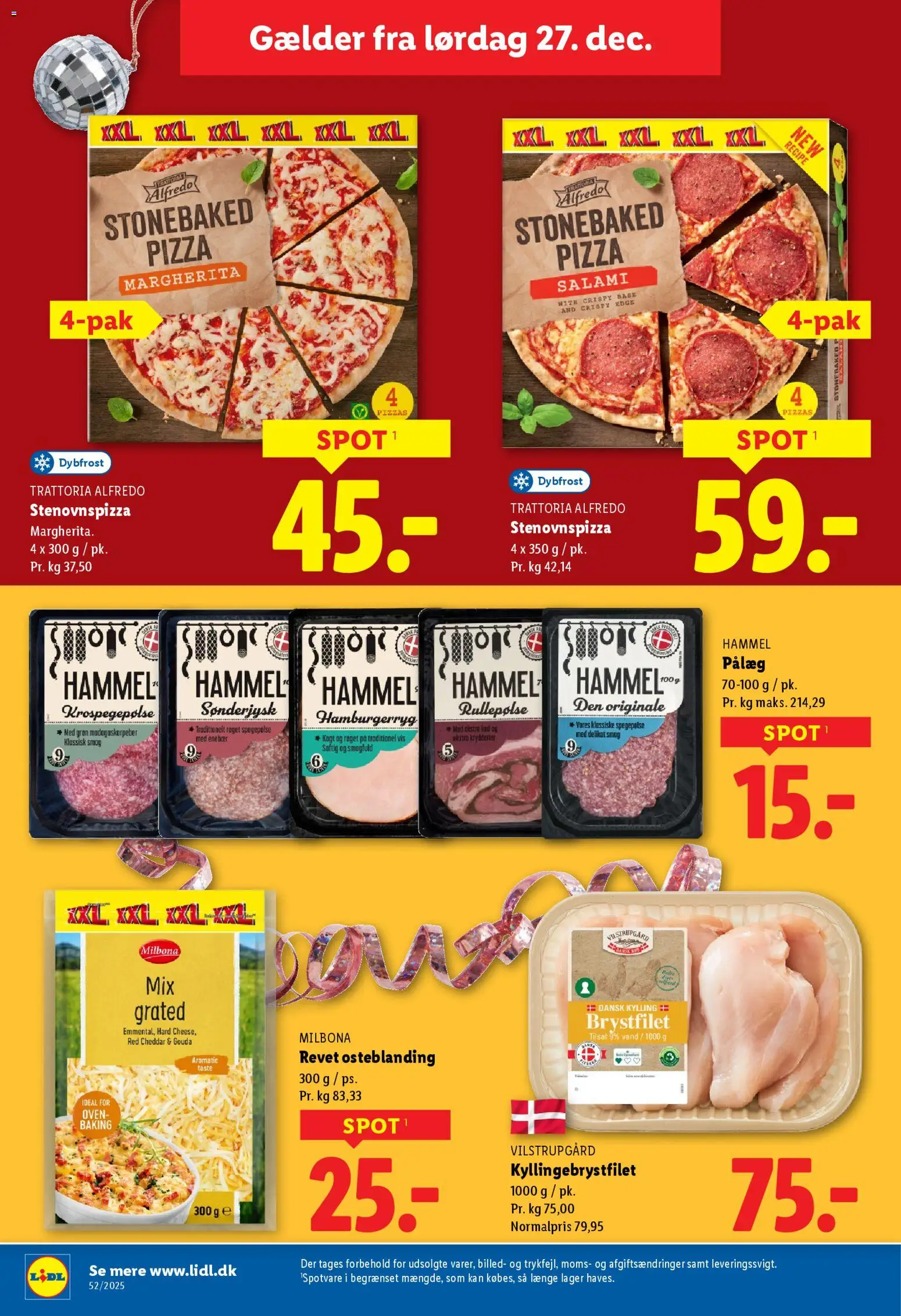 Lidl tilbudsavis – gyldig fra 27.12.2025 | Side: 25 | Produkter: Cheddar, Pizza, Rullepølse, Søm