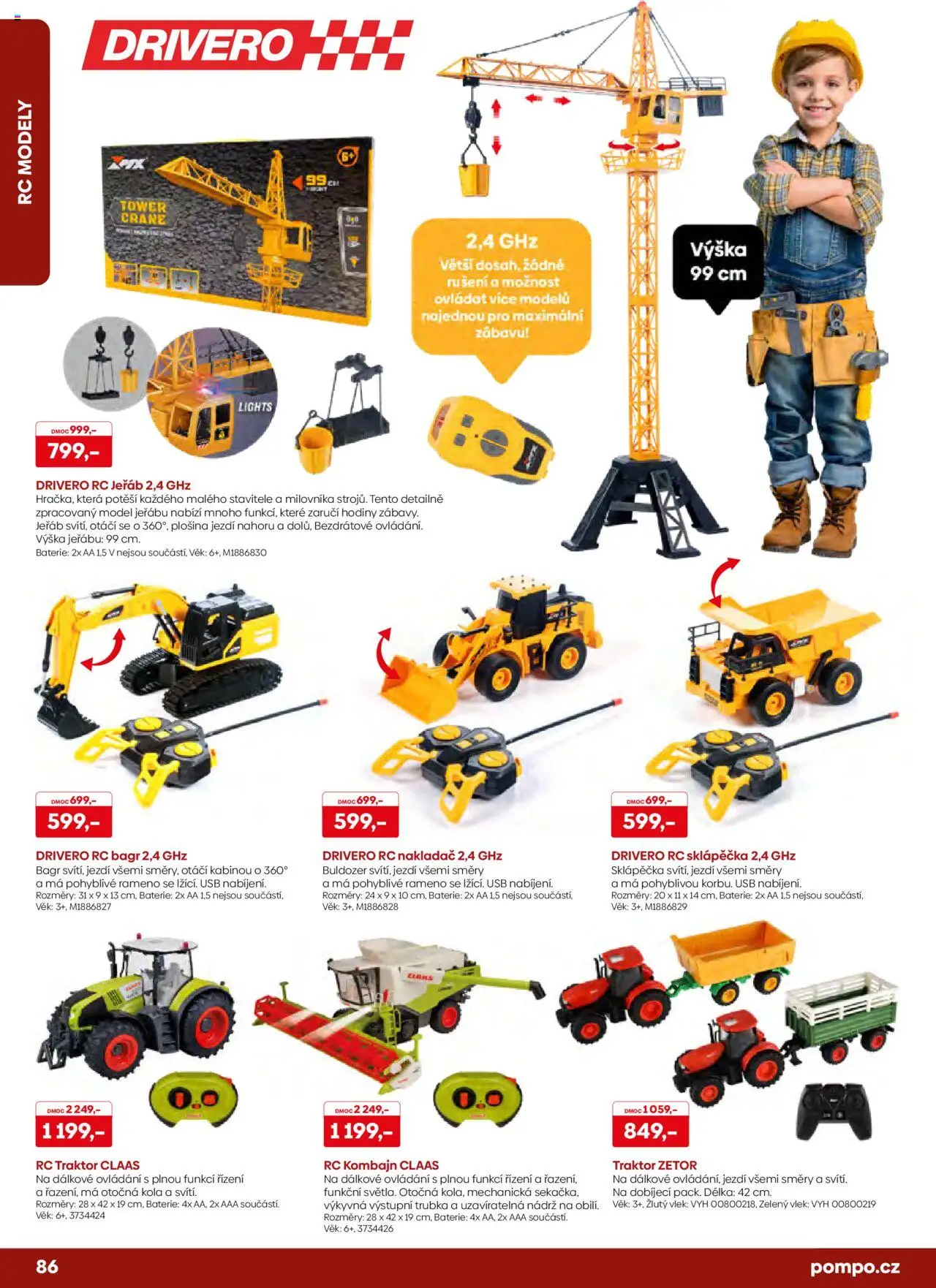 POMPO katalog Vánoce 2025 od 16.10.2025 | Strana: 86 | Produkty: Hodiny, Modely, Trubka, Kola