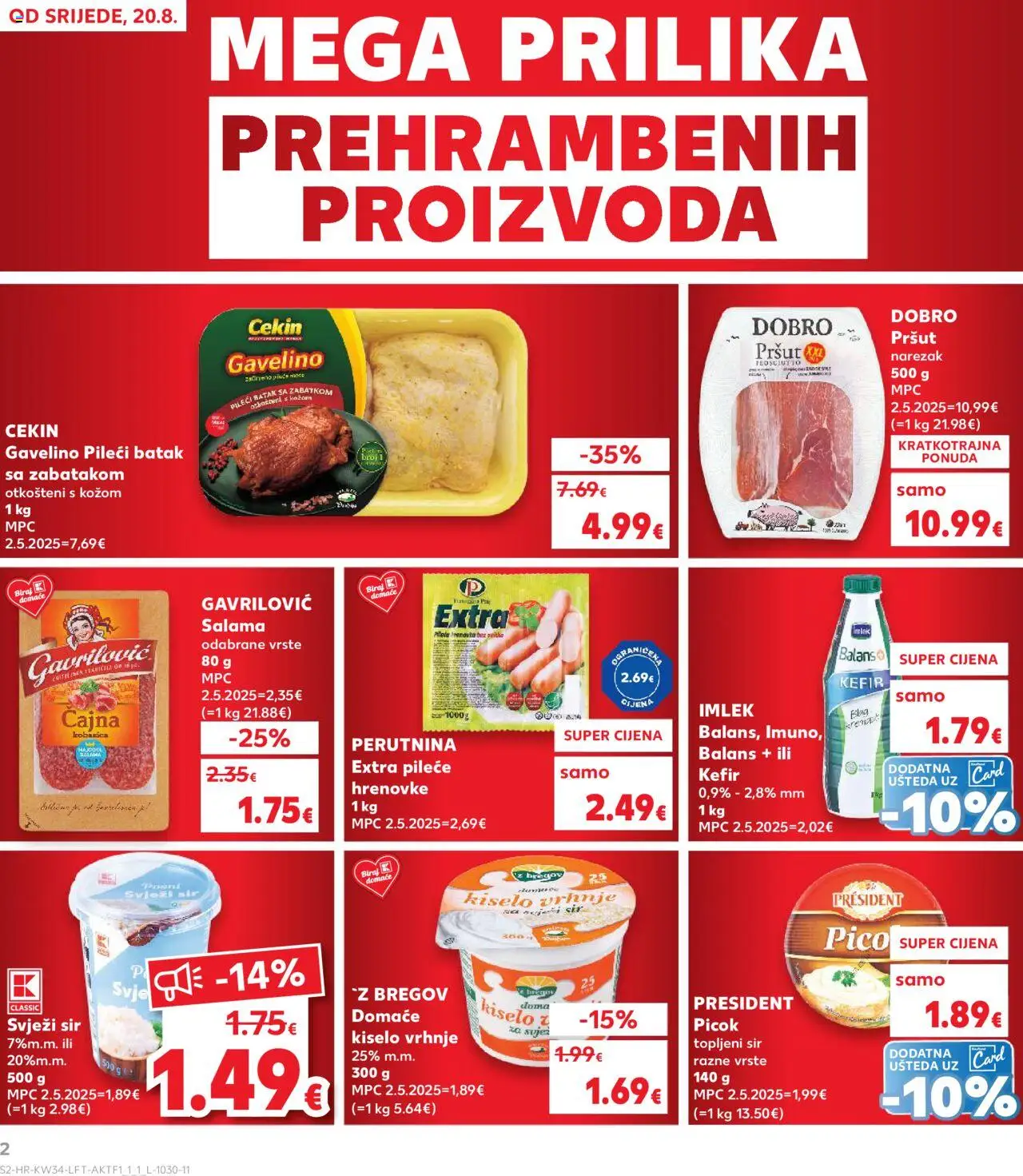 Kaufland katalog | vrijedi od 20.08.2025 | Stranica: 2 | Proizvodi: Tuš, Narezak, Kobasica, Kefir