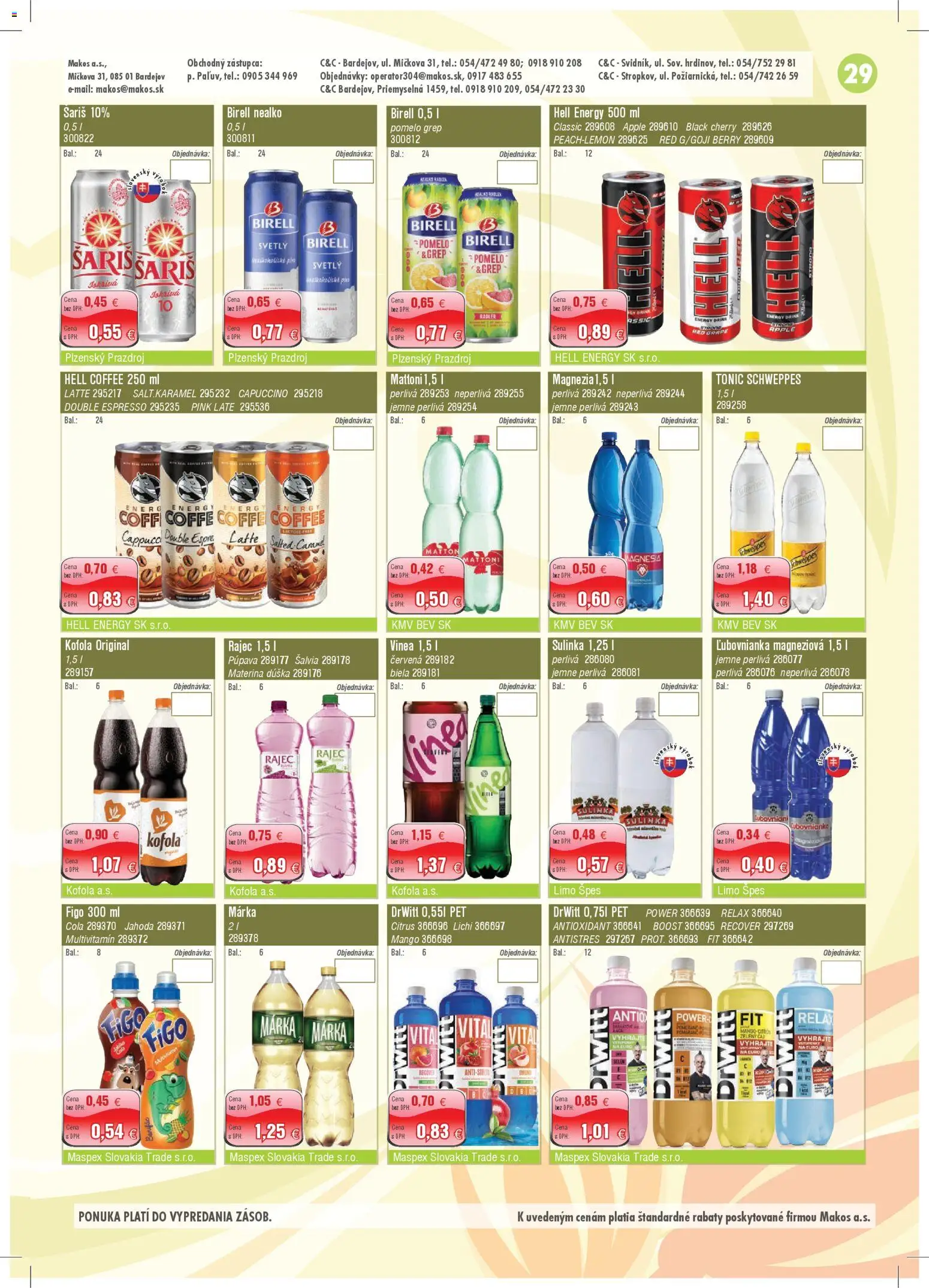 Nové Makos akcie – leták je platný od 03.11.2025 | Strana: 29 | Produkty: Rajec, Apple, Šariš, Sulinka