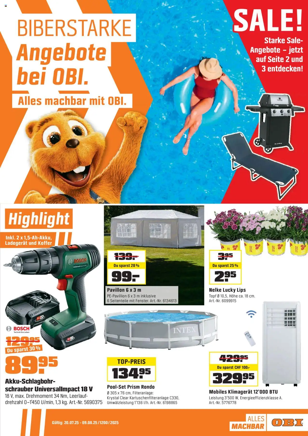 OBI - Alles machbar mit OBI. ab 18.07.2025 | Seite: 1 | Produkte: Koffer, Klimagerät, Ladegerät, Bosch