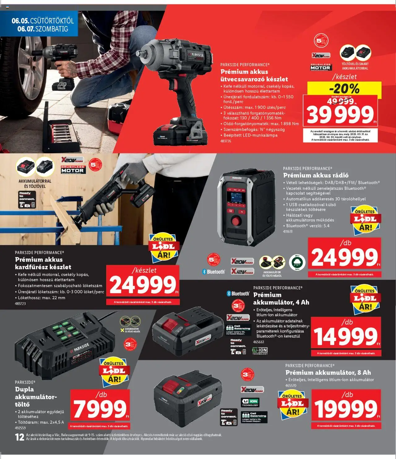 Lidl akciós ujság - amely érvényes a következő dátumtól: 05.06.2025 | Oldal: 12 | Termékek: Parkside, Rádió, USB, Akkumulátor