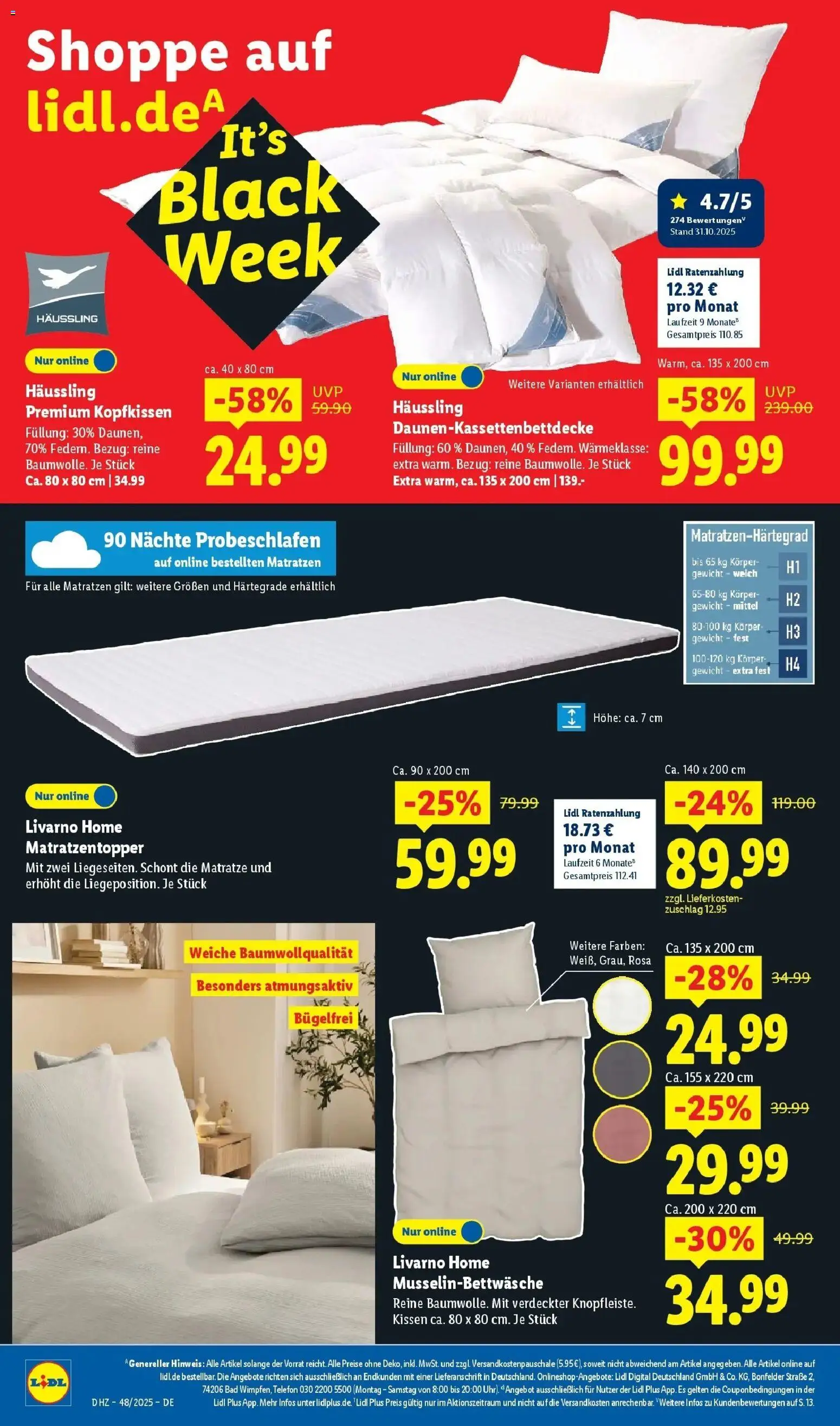 Lidl Prospekt Braunschweig – gültig ab 23.11.2025 | Seite: 34 | Produkte: Gewicht, Kissen, Bad, Telefon