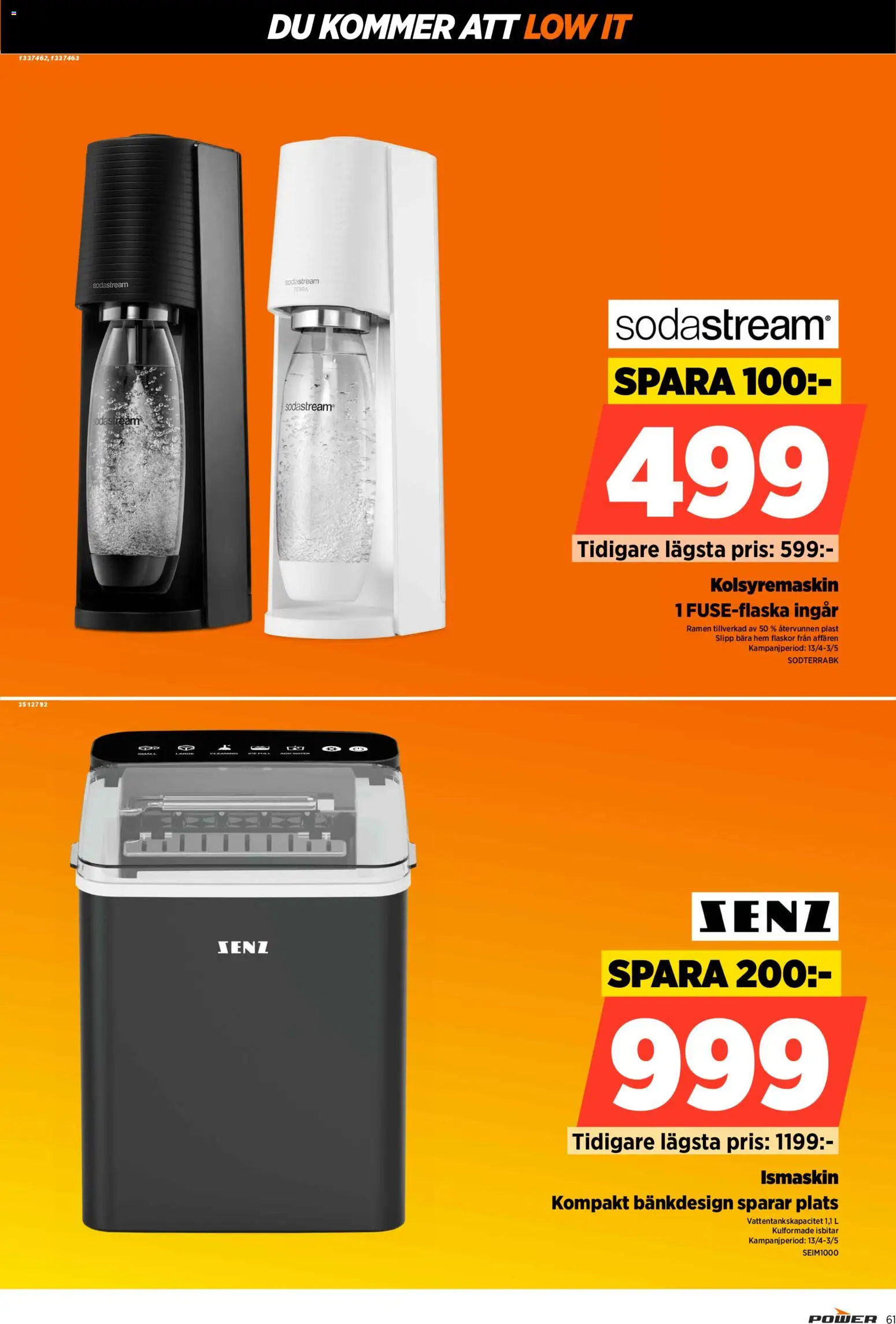 Power reklamblad aktuell från 27.04.2026 | Sida: 61 | Produkter: Ismaskin, Sodastream, Kolsyremaskin