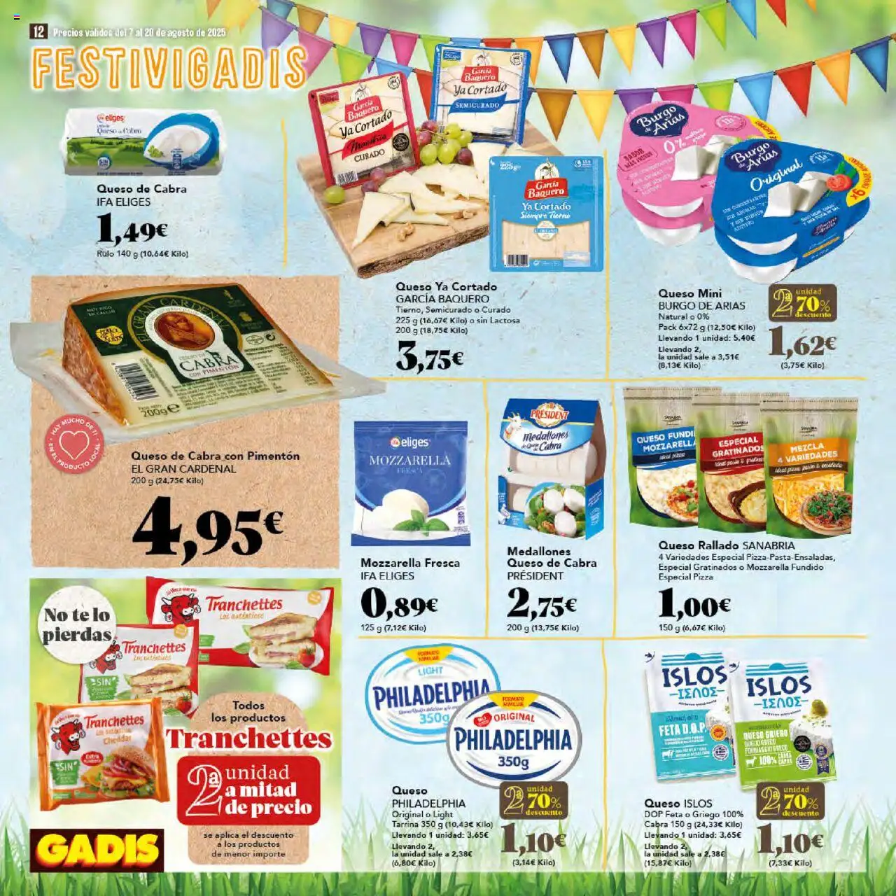 Gadis folleto │ válido desde el 07.08.2025 | Página: 12 | Productos: Medallones, Queso, Pizza, Té