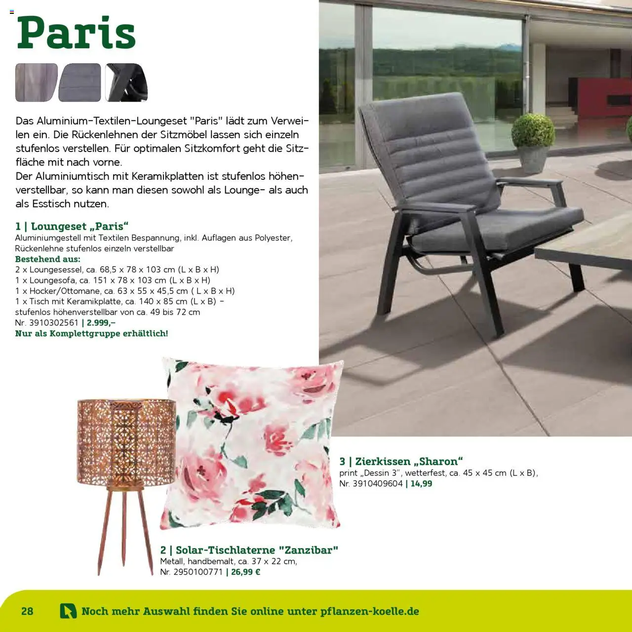 Pflanzen-Kölle Gartenmöbel Katalog 2025 – gültig ab 22.01.2025 | Seite: 28 | Produkte: Esstisch, Tisch