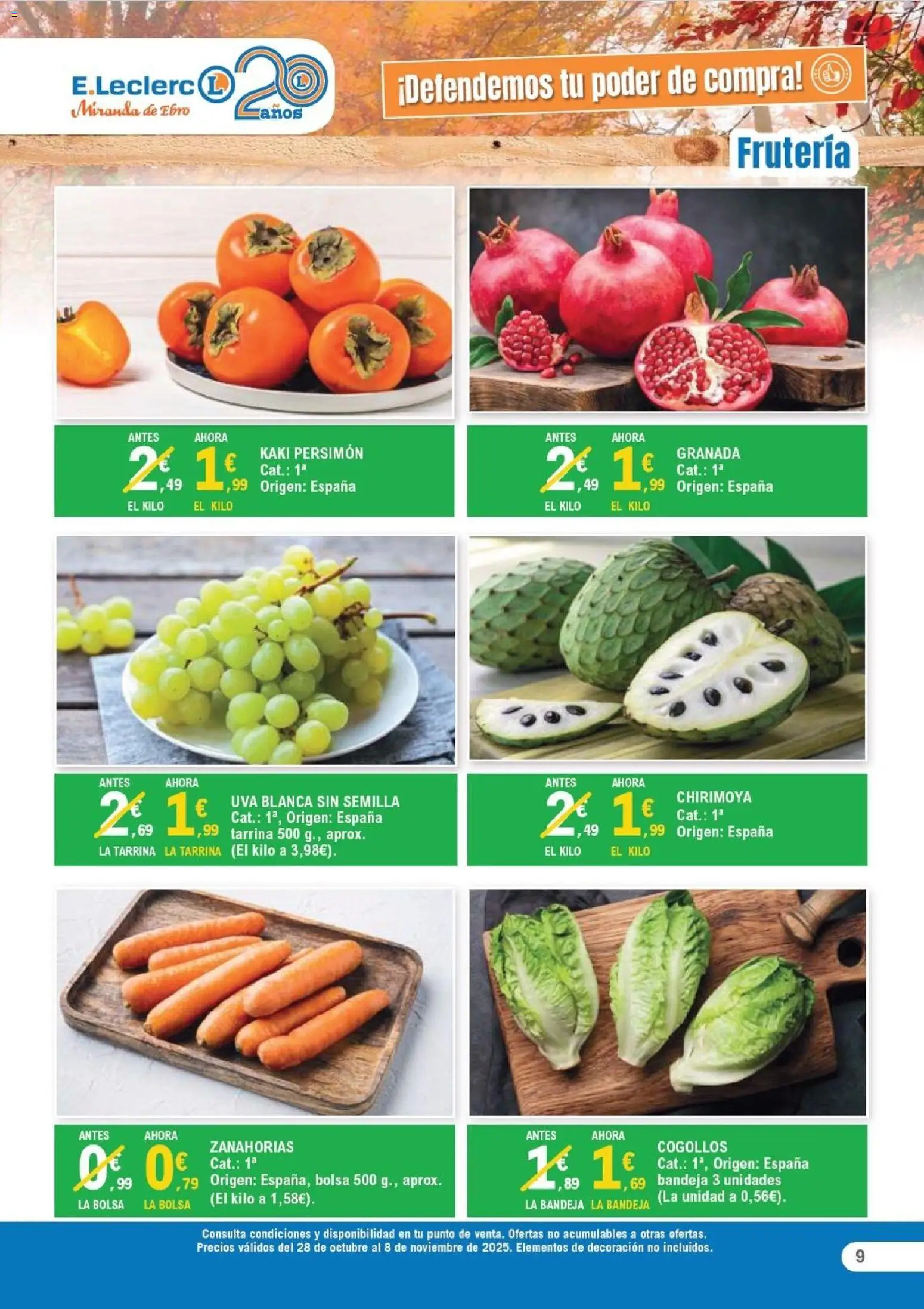 E.Leclerc folleto │ válido desde el 28.10.2025 | Página: 9 | Productos: Bolsa, Bandeja