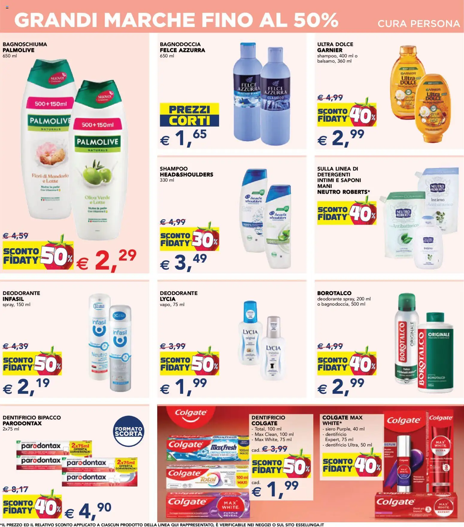 Volantino Esselunga S del 08.04.2026 | Pagina: 10 | Prodotti: Shampoo, Dentifricio, Intimo, Latte