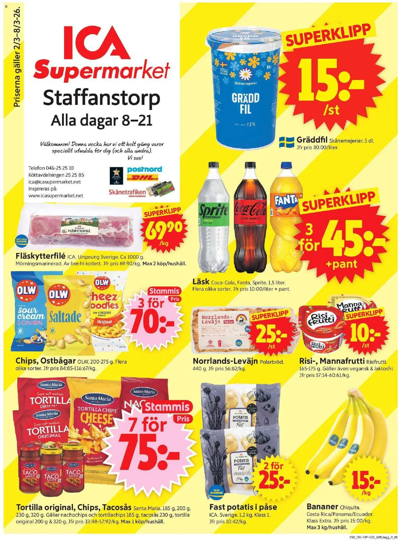ICA Supermarket reklamblad aktuell från 02.03.2026 | Sida: 1