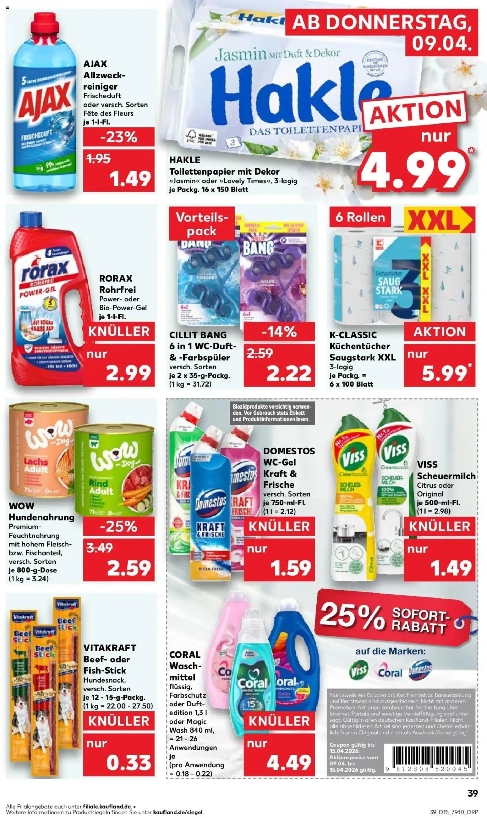 Kaufland Prospekt Rees	 – gültig ab 07.04.2026 | Seite: 51 | Produkte: Coral, Coral waschmittel, Duft, Toilettenpapier