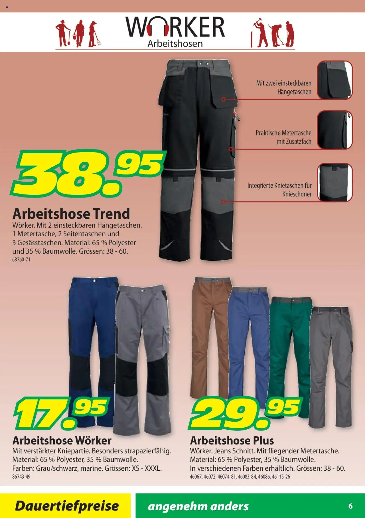 Landi Aktionen Arbeitsbekleidung Wörker ab 11.06.2025 | Seite: 6 | Produkte: Jeans
